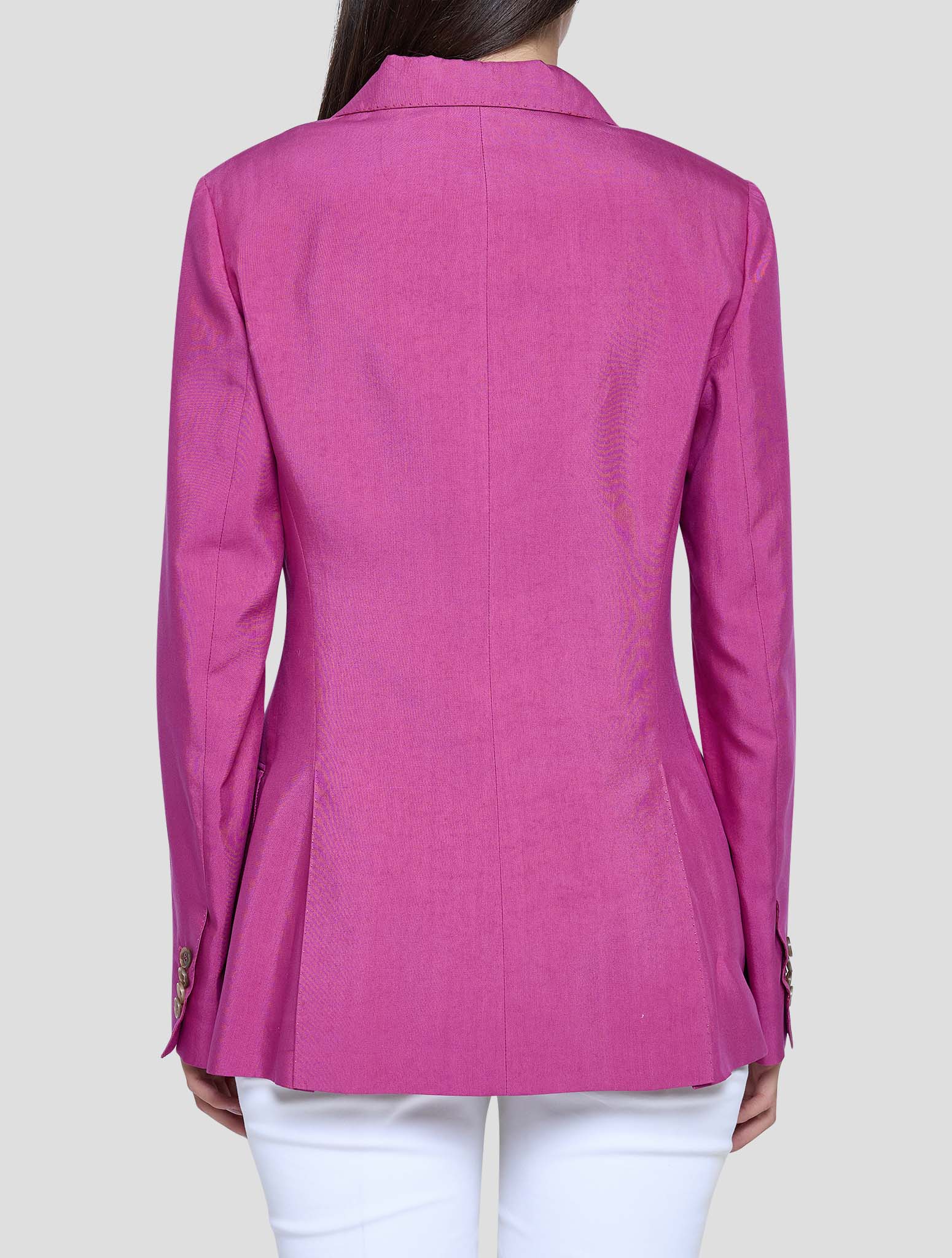 Kiton Fuchsia Lyocell Viscose Silk Blazer Women