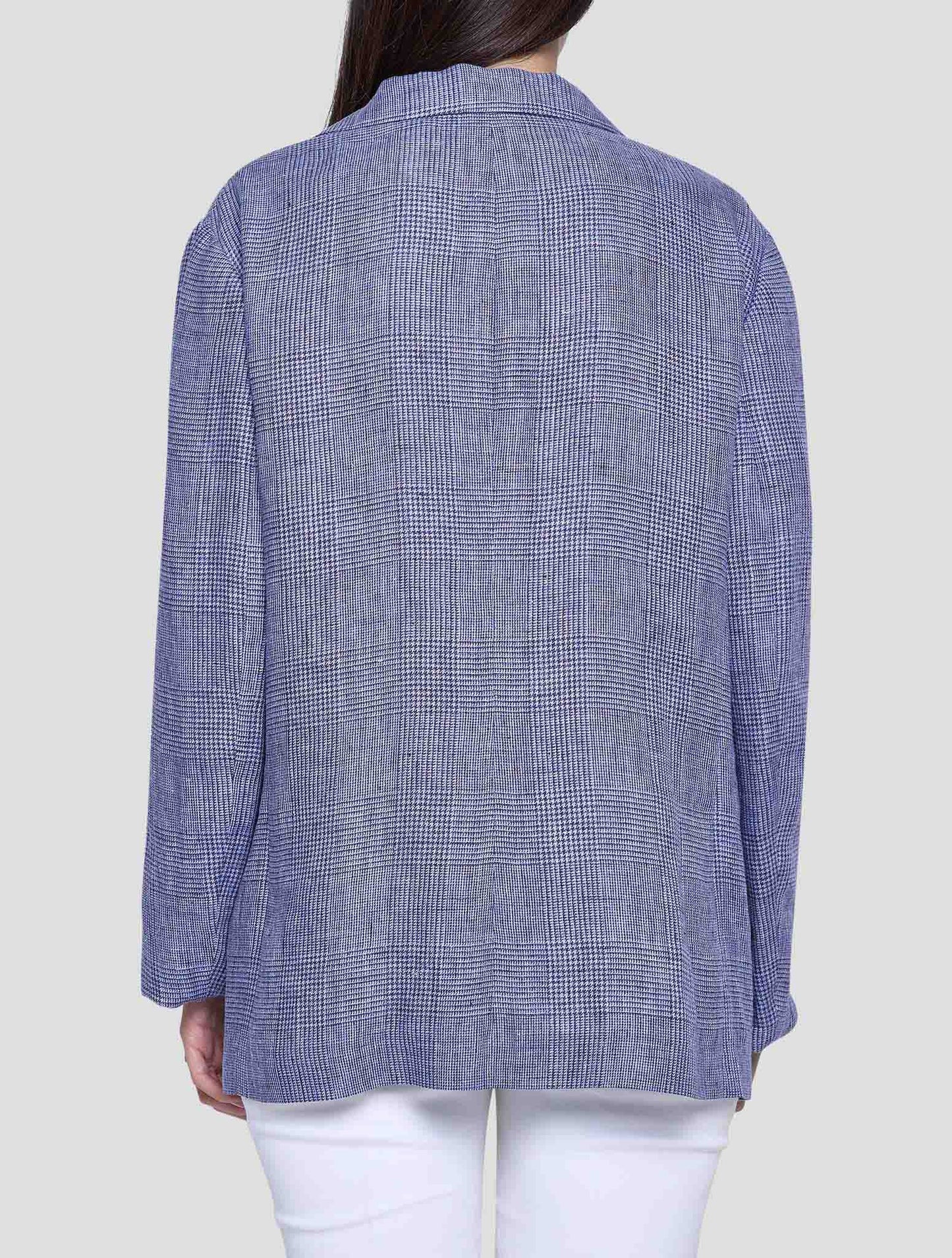 Kiton Blue Linen Blazer Women