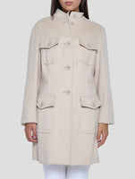 Kiton White Cashmere Overcoat Women