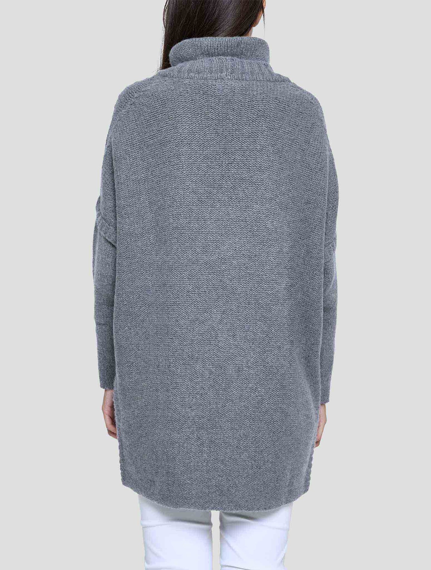 Kiton Gray Cashmere Zibellino Sweater Turtleneck Women