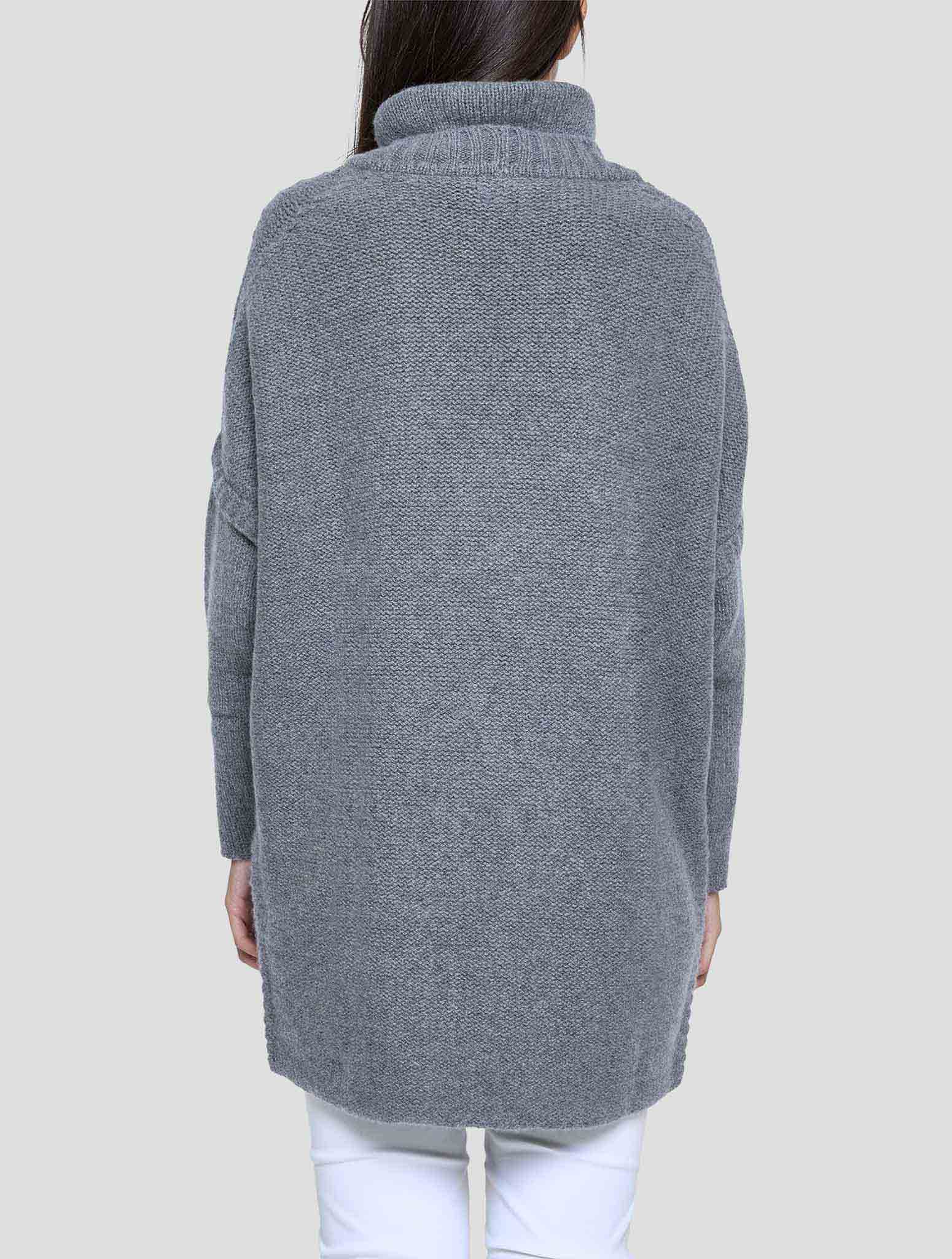 Kiton Gray Cashmere Zibellino Sweater Turtleneck Women