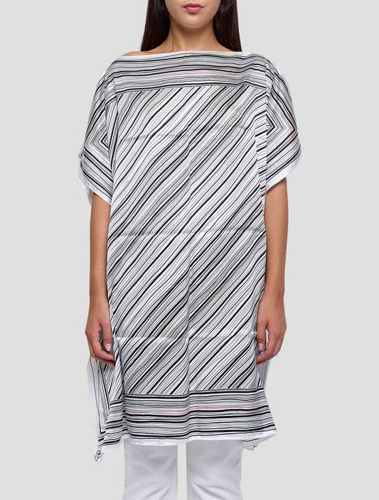 Kiton Red White Cotton Silk Blusa Women 90x90