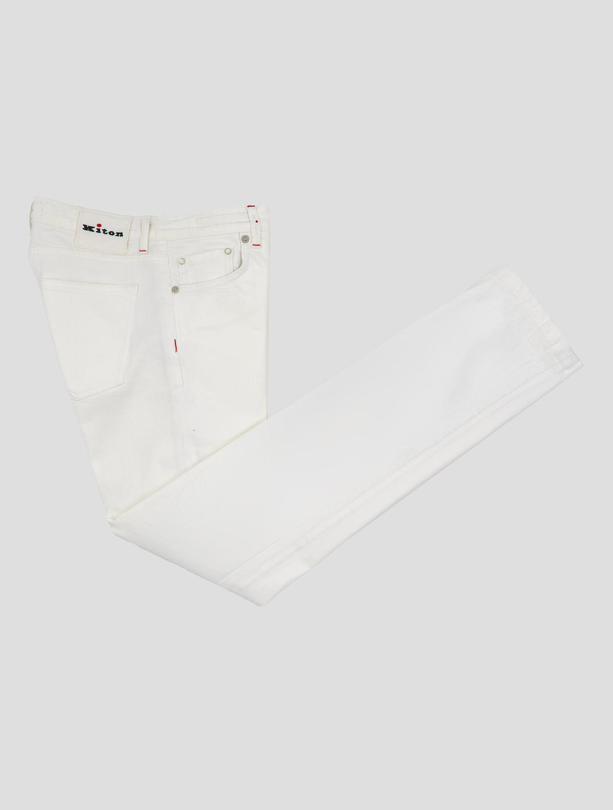Kiton White Cotton Ea Jeans