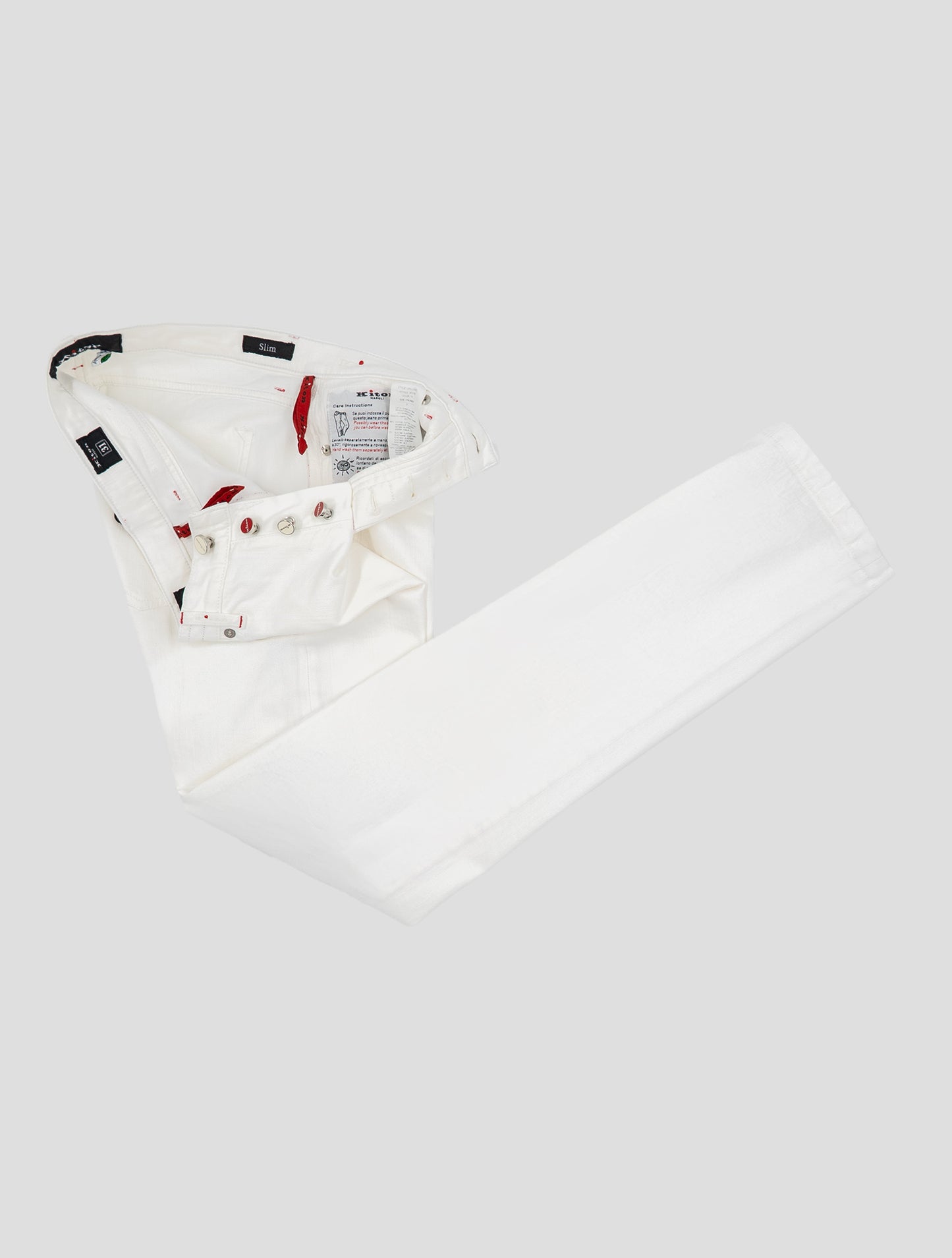 Kiton White Cotton Ea Jeans