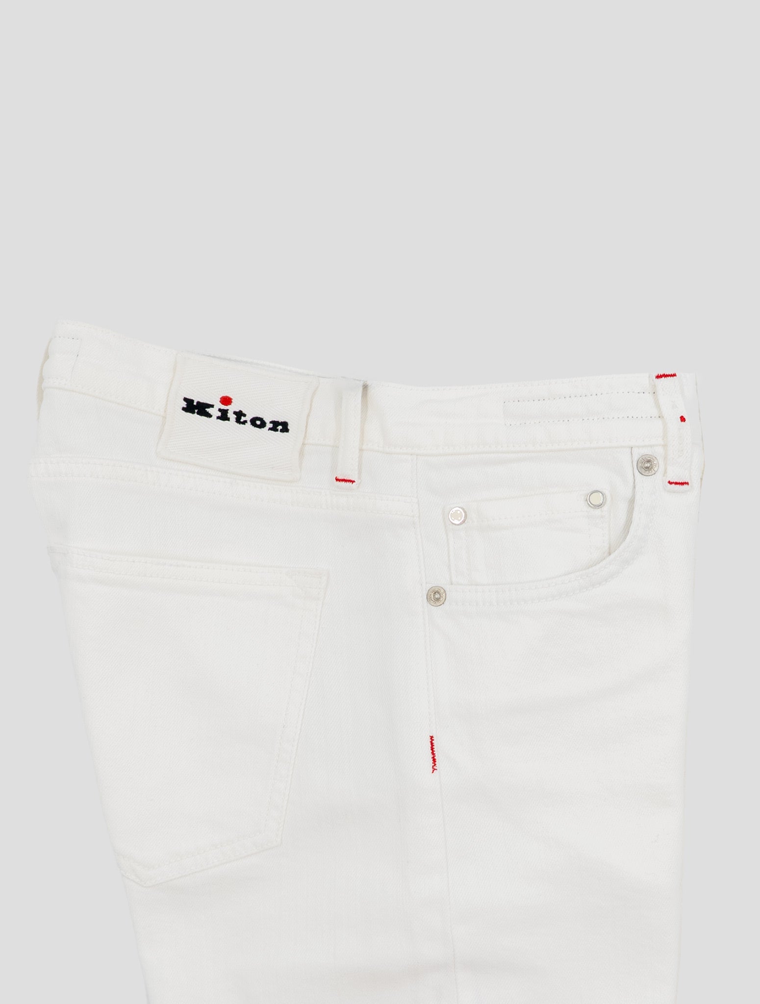 Kiton White Cotton Ea Jeans