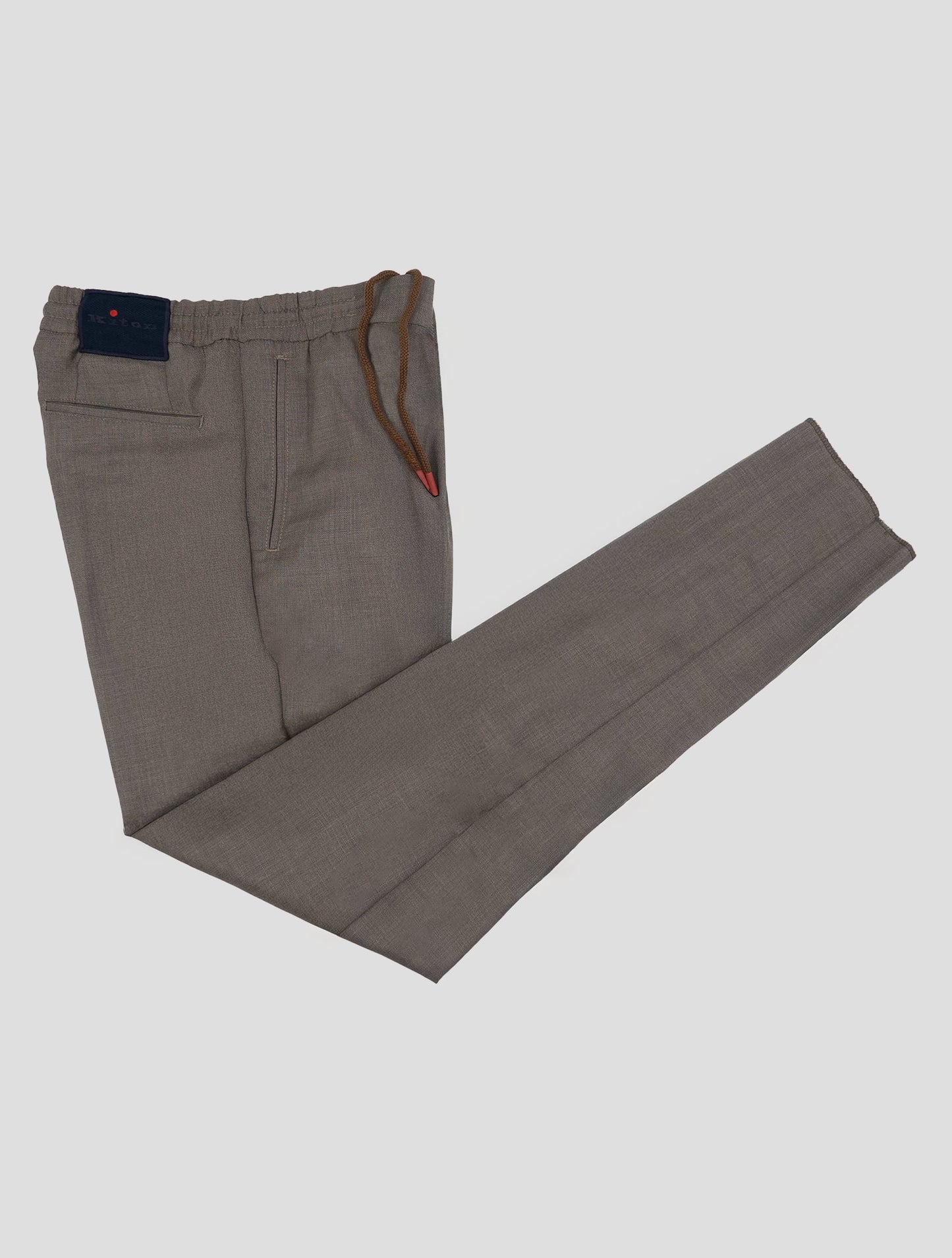 Kiton Taupe Wool Pants