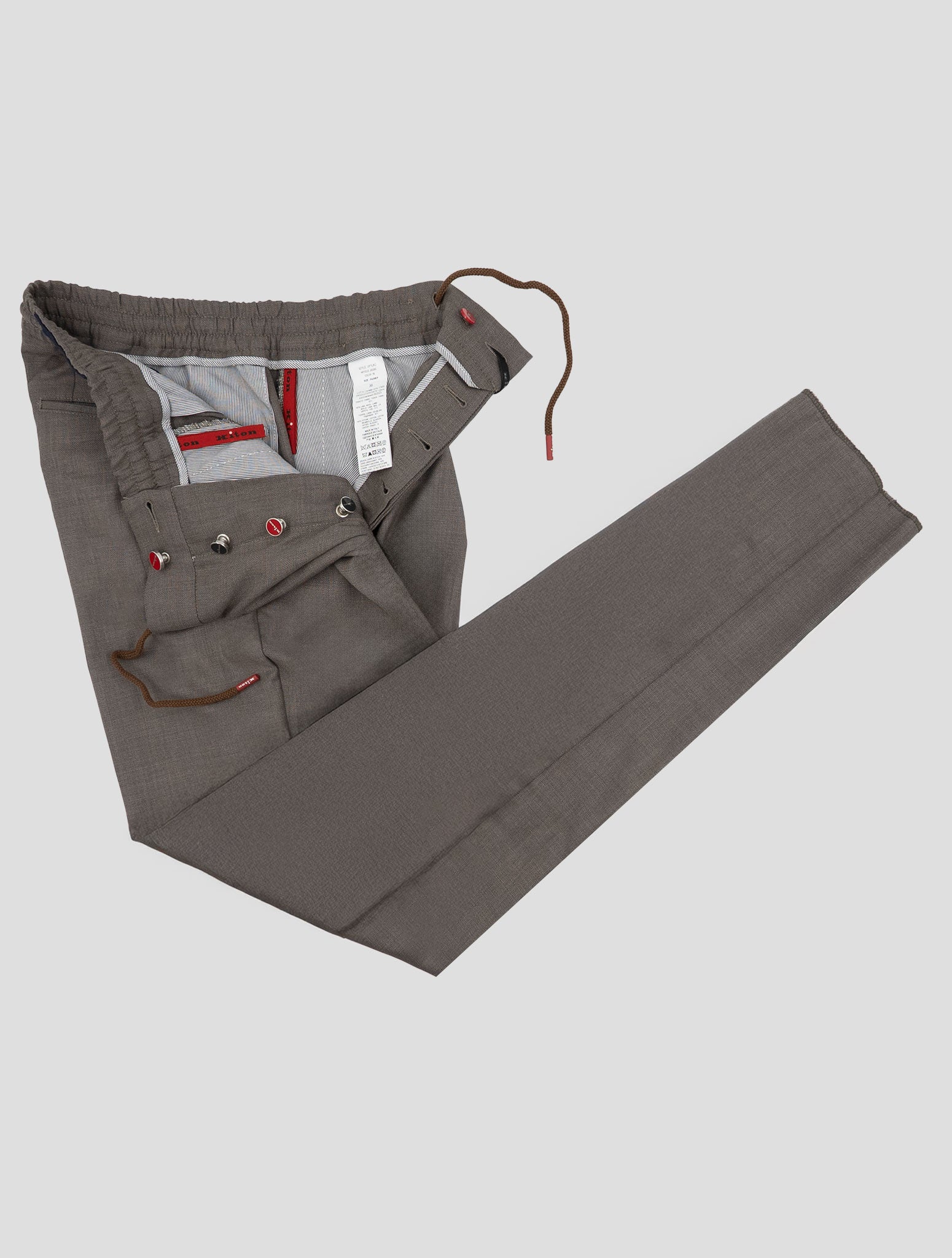 Kiton Taupe Wool Pants