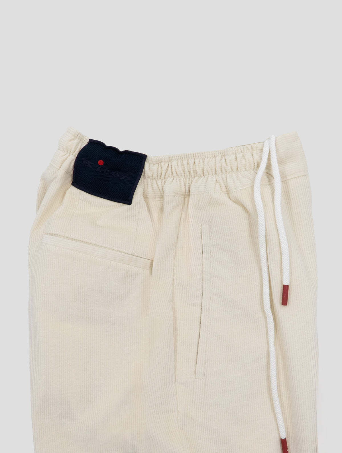 Kiton White Cotton Wool Ea Velvet Pants