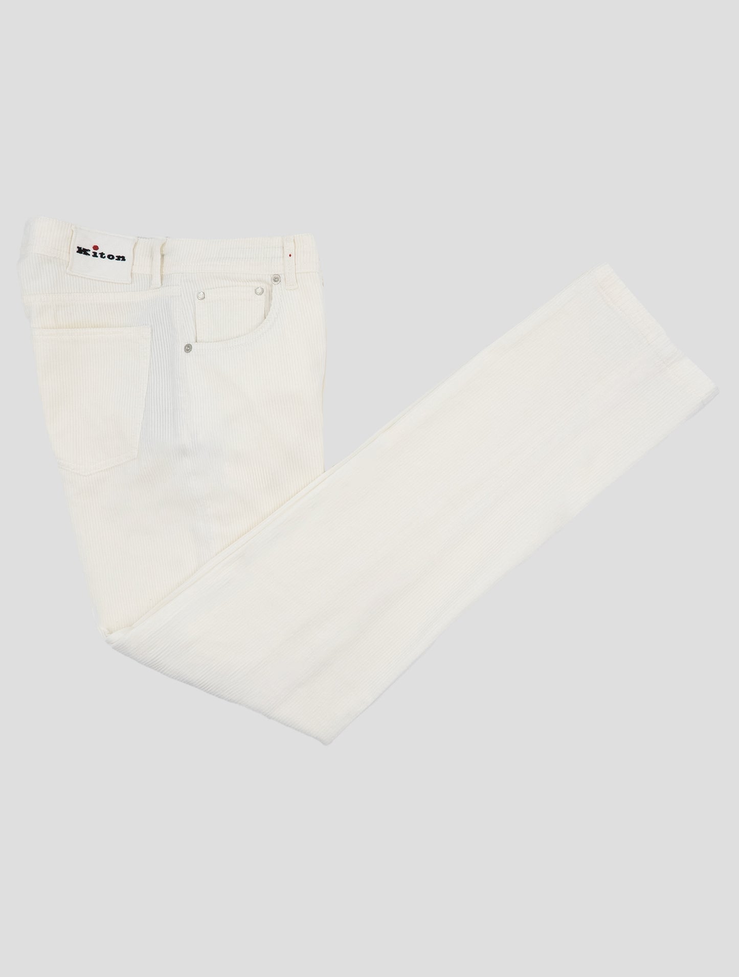 Kiton White Cotton Cashmere Ea Velvet Jeans