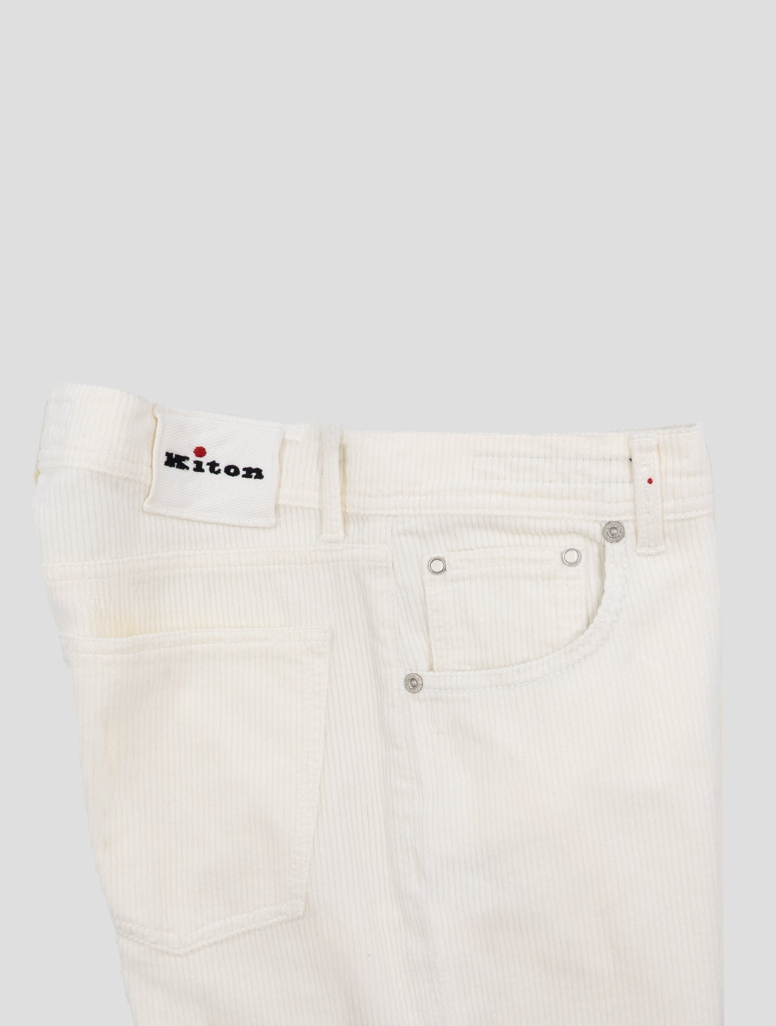 Kiton White Cotton Cashmere Ea Velvet Jeans