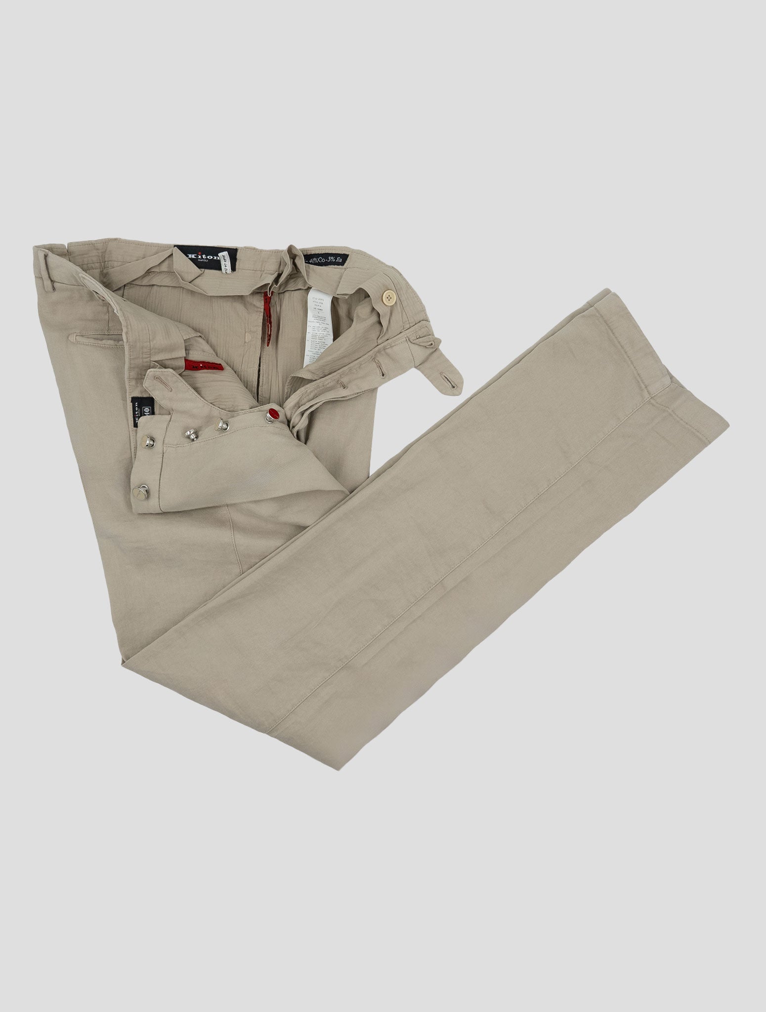 Kiton Beige Linen Cotton Ea Pants