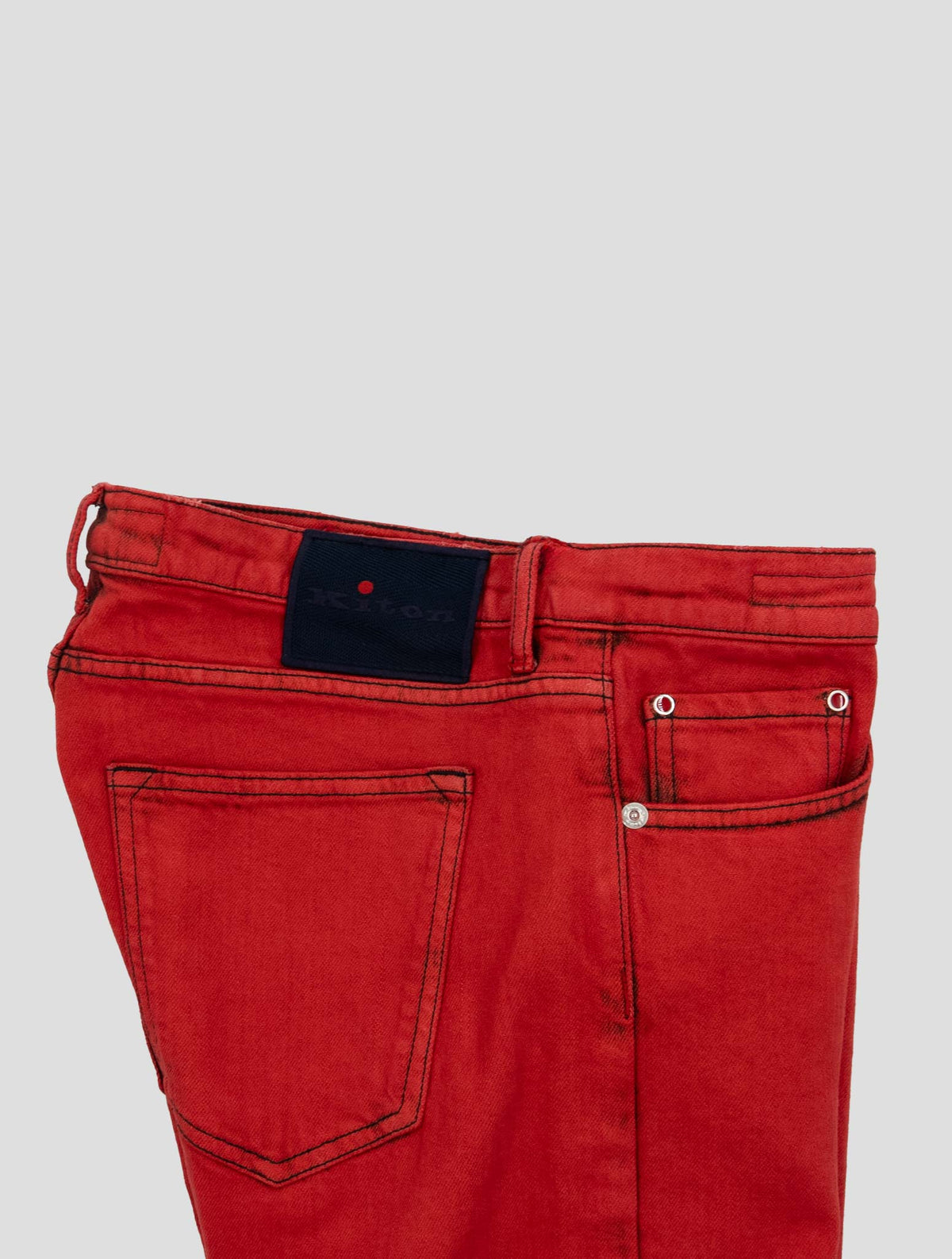 Kiton Red Cotton Ea Jeans