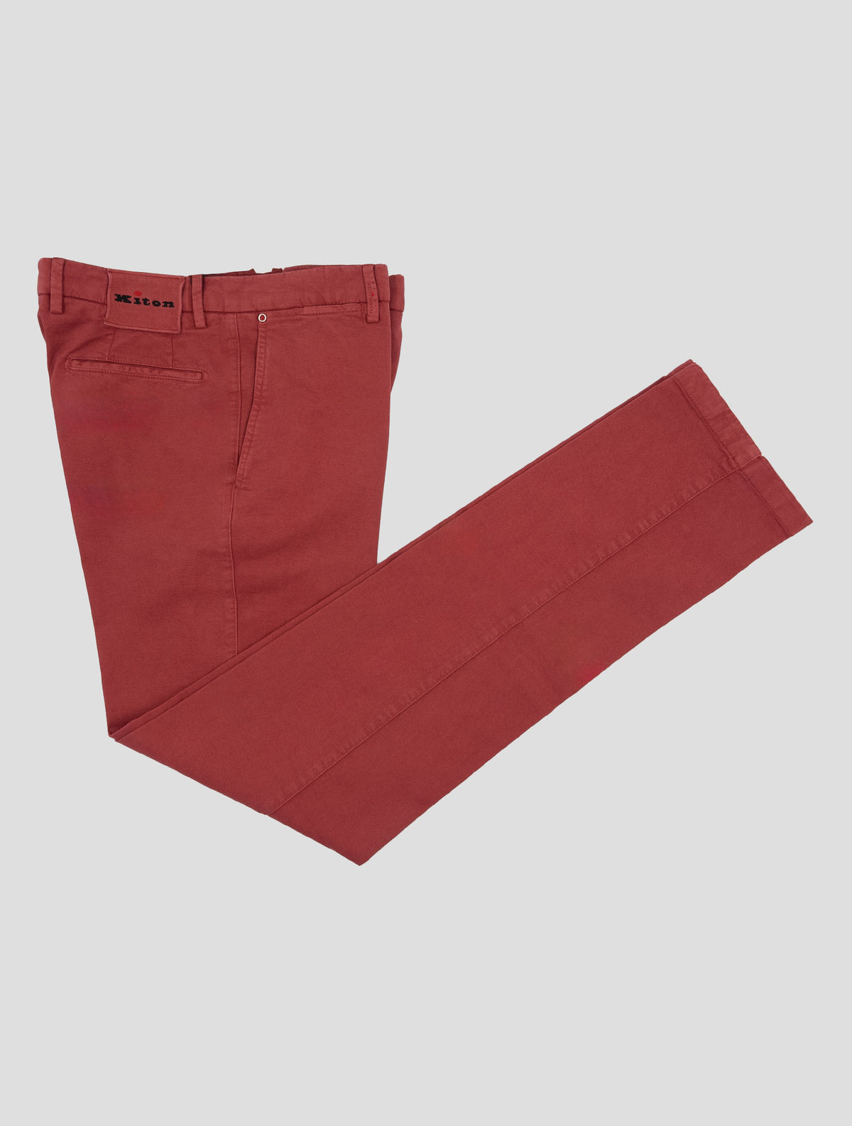 Kiton Red Cotton Cashmere Ea Pants