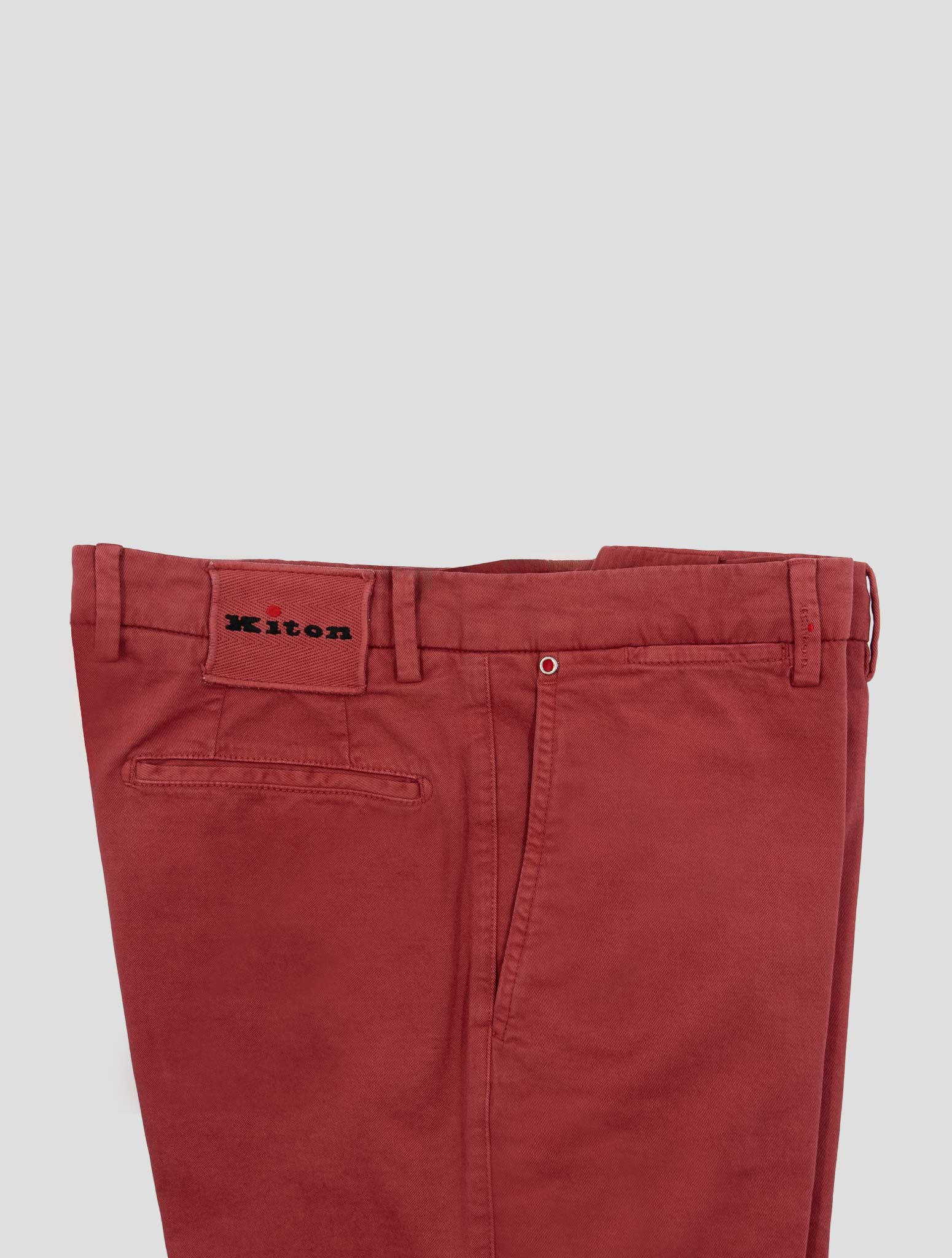 Kiton Red Cotton Cashmere Ea Pants
