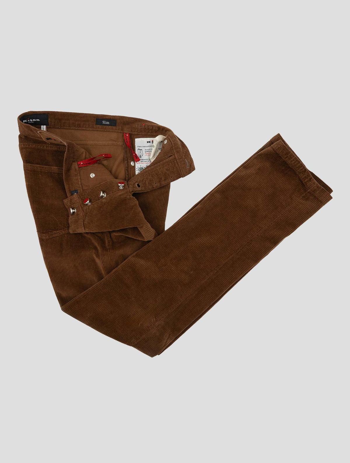 Kiton Brown Cotton Cashmere Ea Velvet Jeans