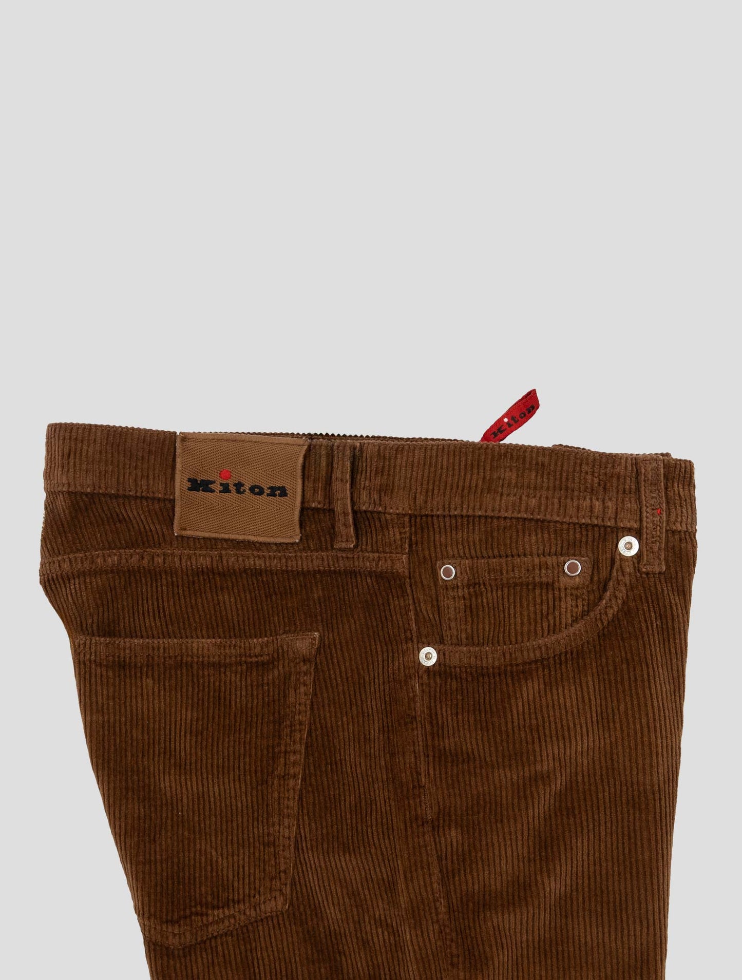 Kiton Brown Cotton Cashmere Ea Velvet Jeans