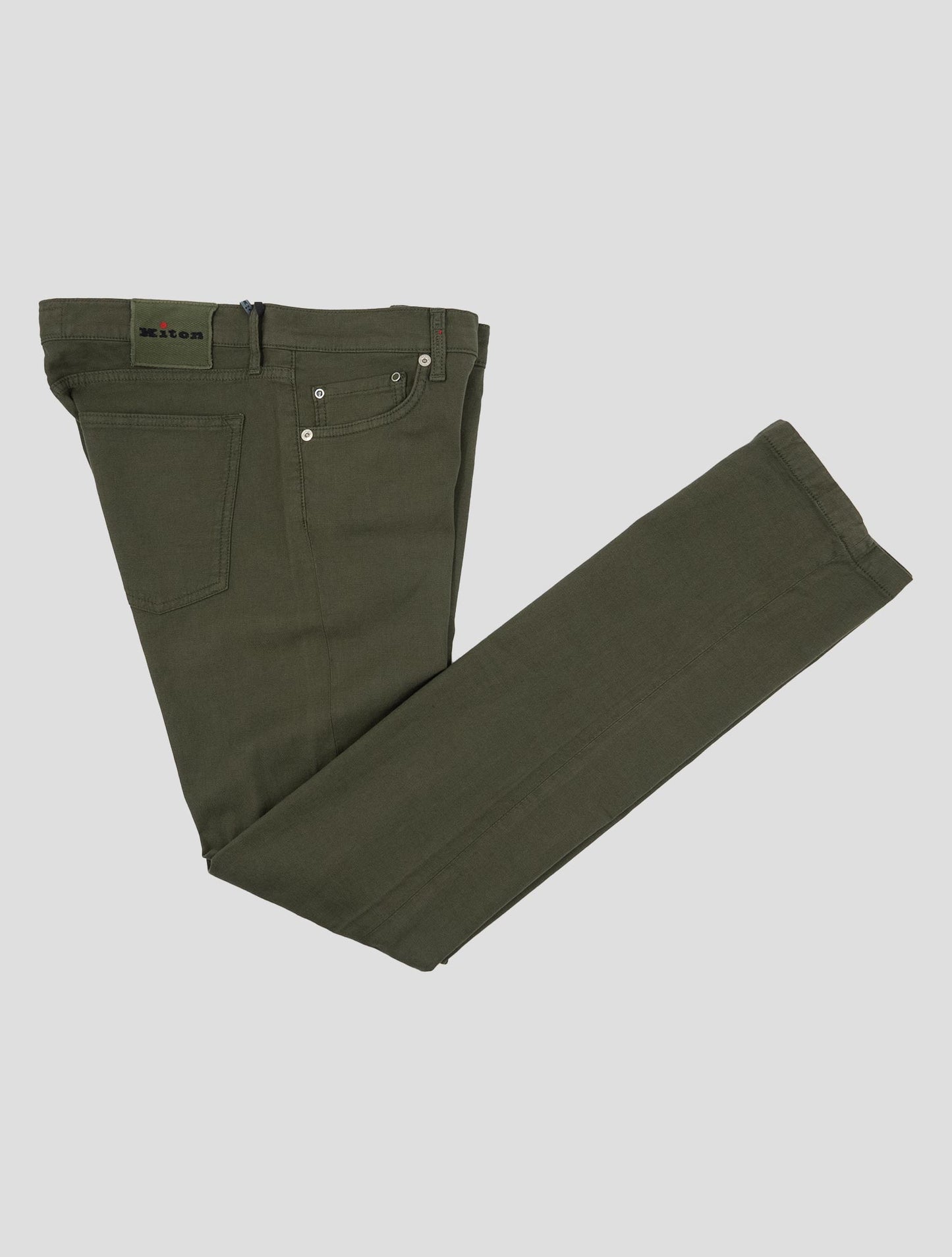 Kiton Green Cotton Linen Ea Jeans