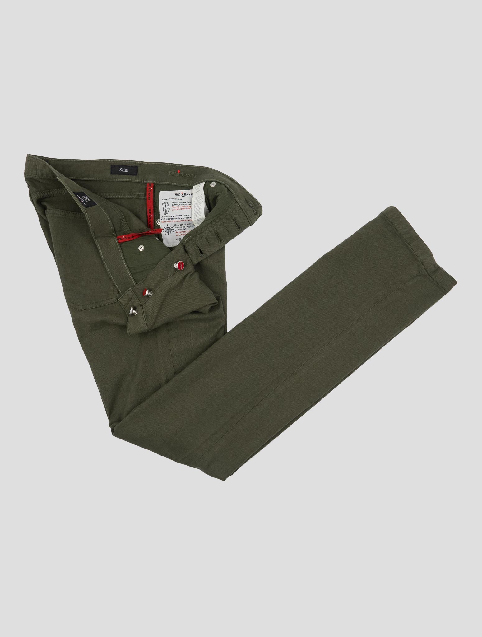 Kiton Green Cotton Linen Ea Jeans