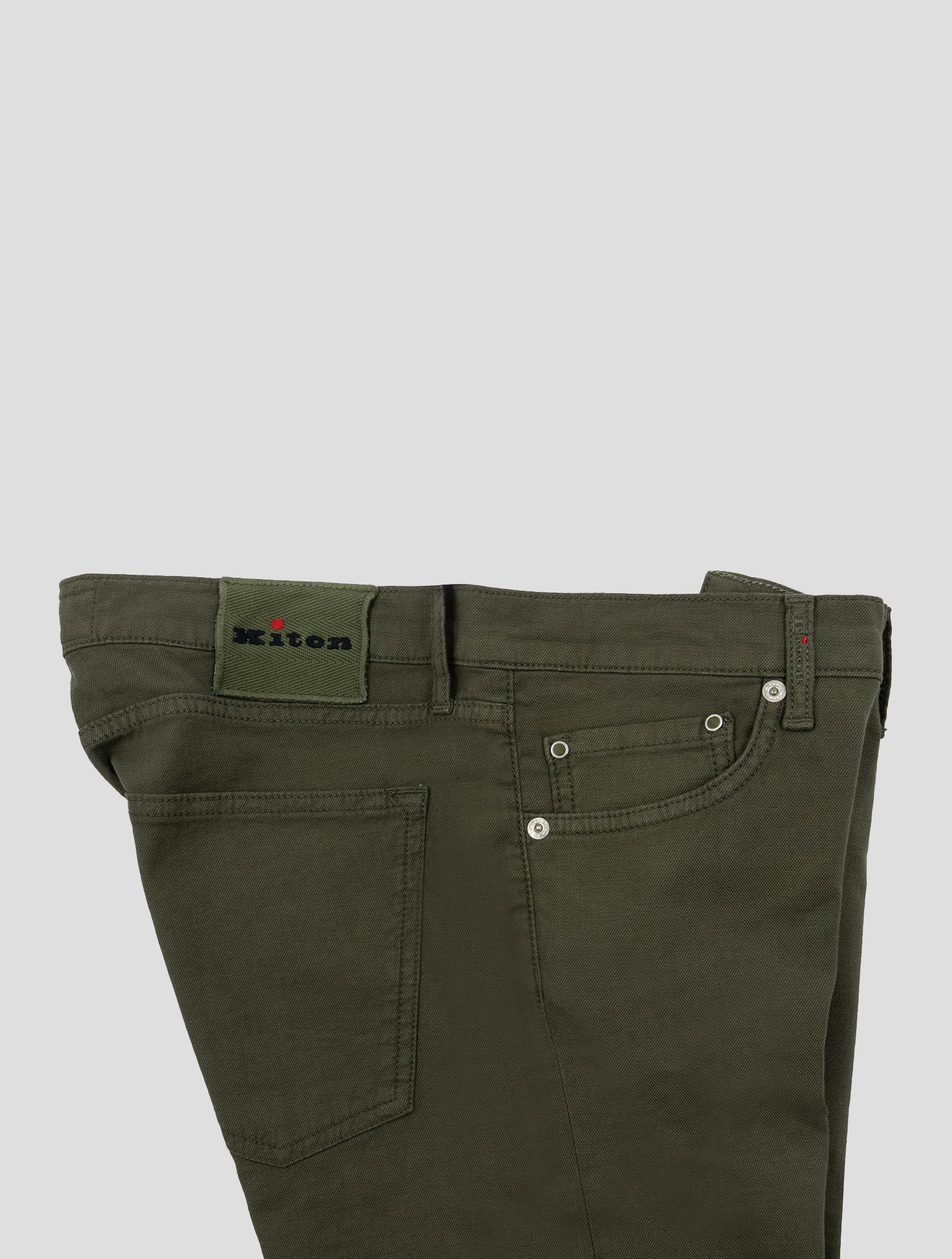 Kiton Green Cotton Linen Ea Jeans