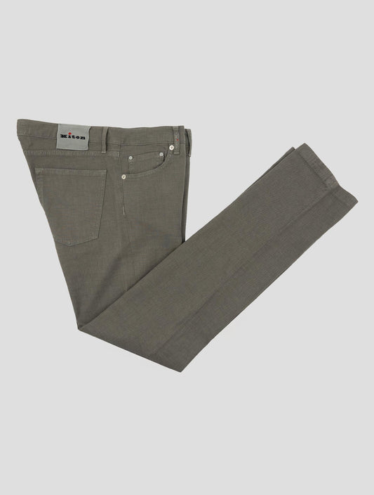 Kiton Gray Cotton Linen Ea Jeans