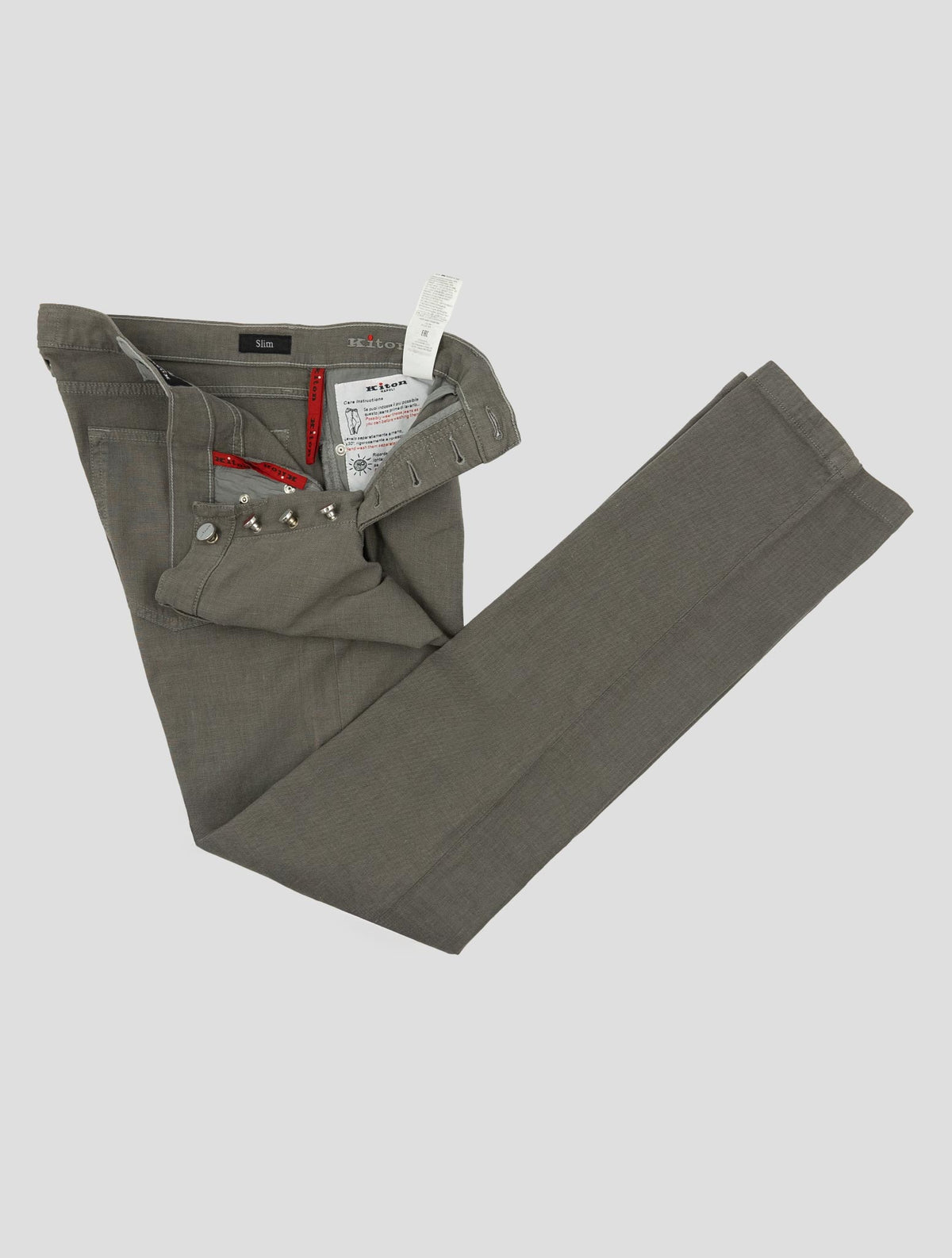 Kiton Gray Cotton Linen Ea Jeans