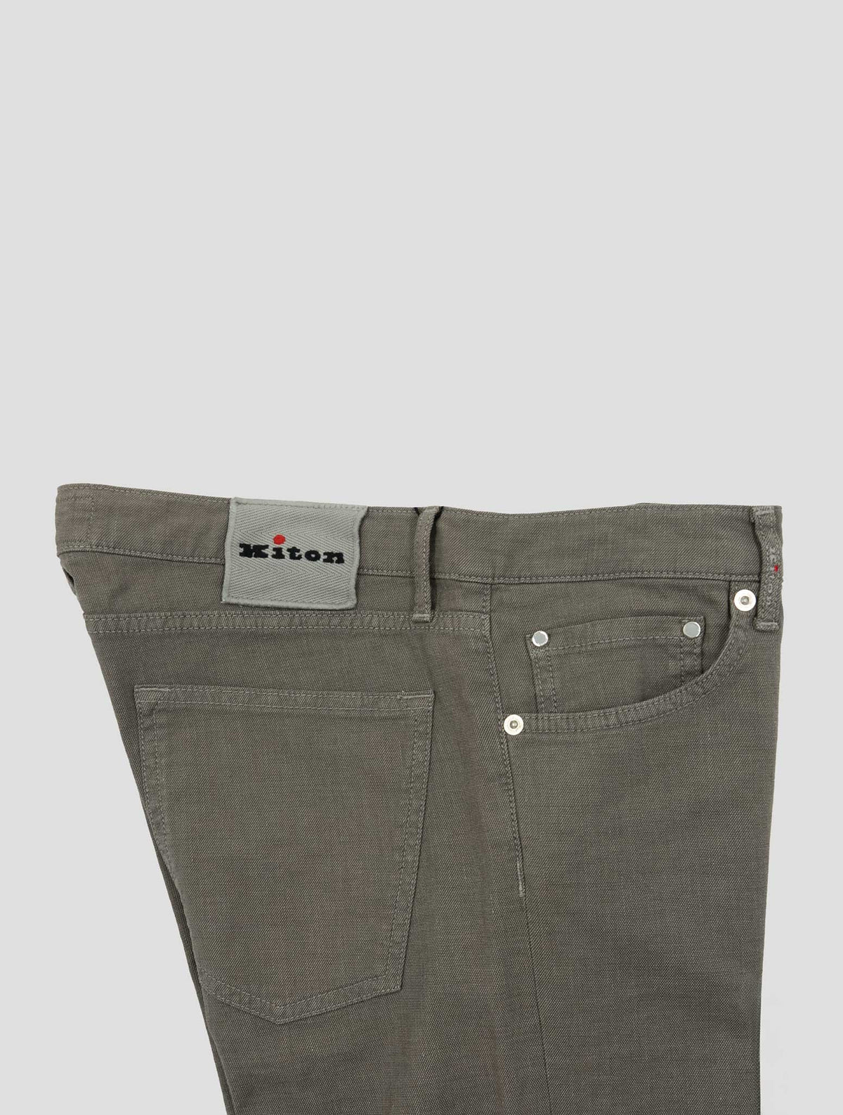 Kiton Gray Cotton Linen Ea Jeans