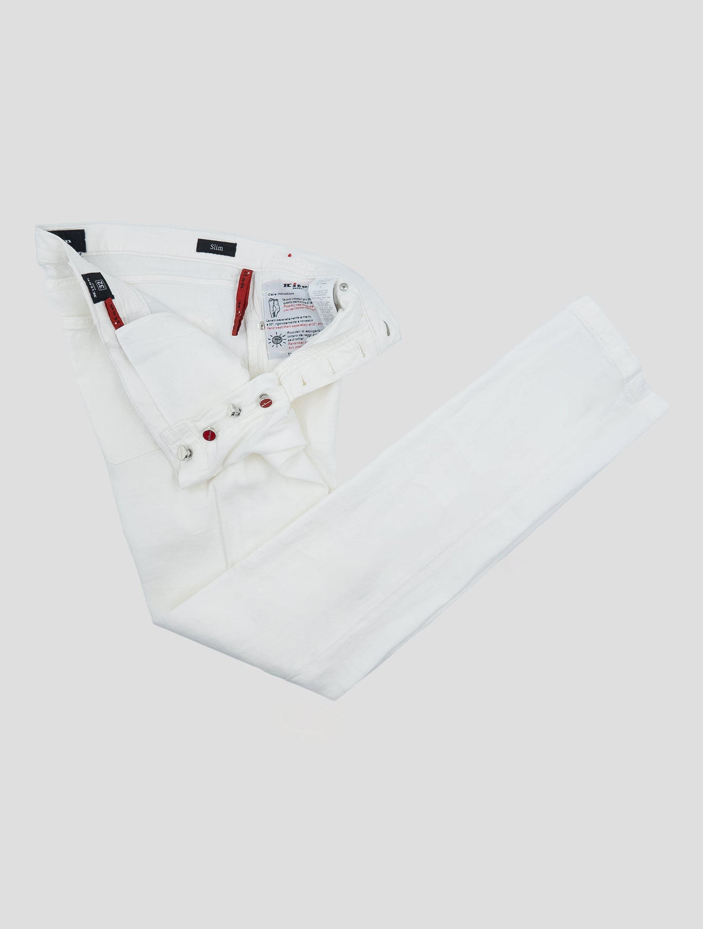 Kiton White Cotton Linen Ea Jeans