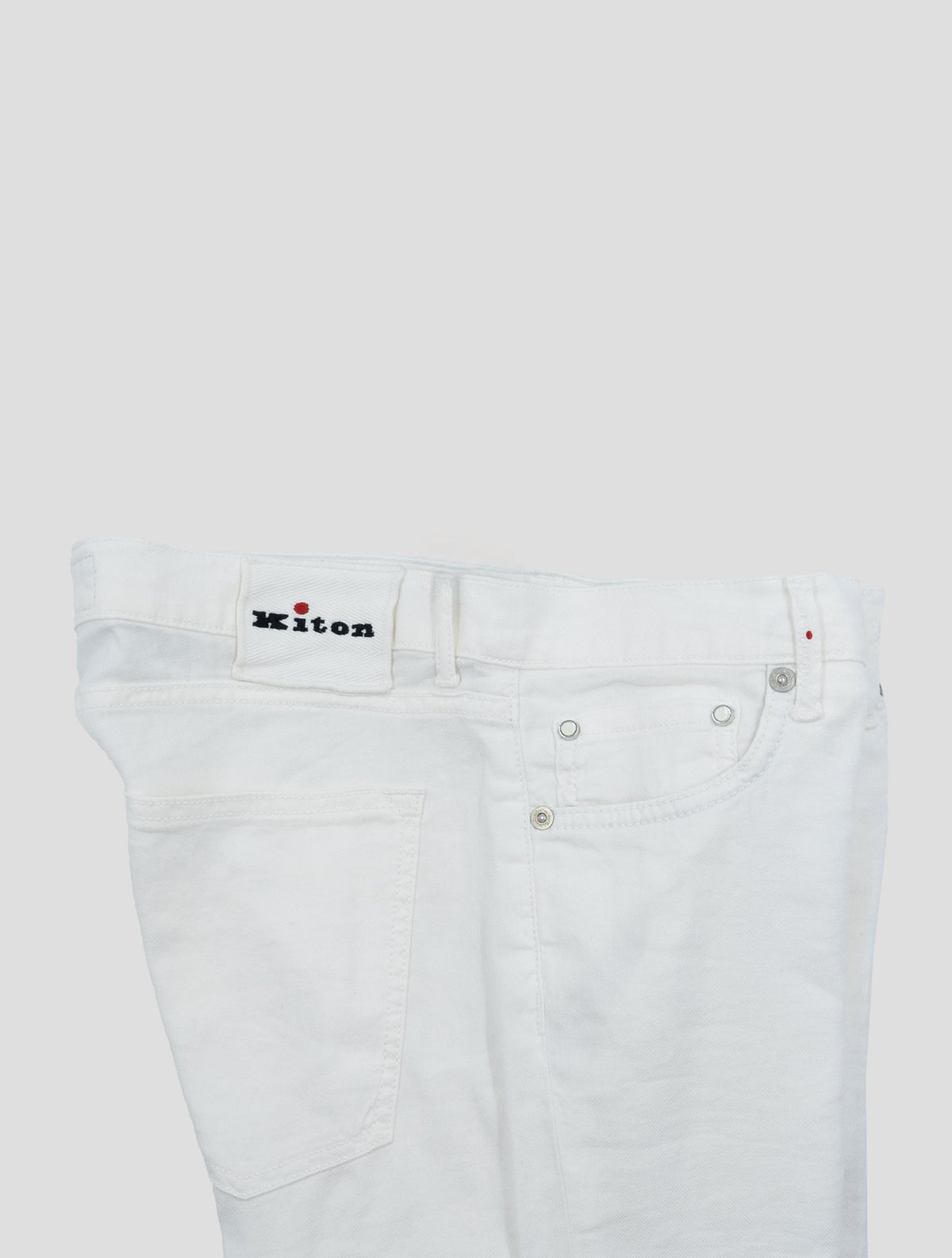 Kiton White Cotton Linen Ea Jeans