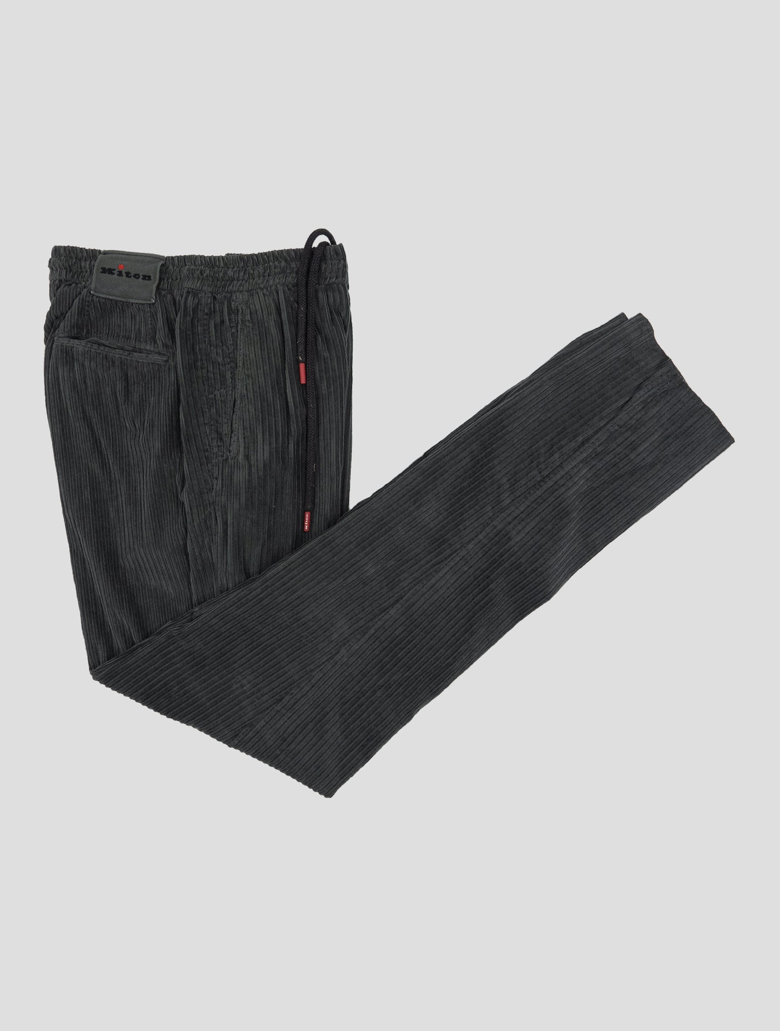 Kiton Dark Gray Cotton Velvet Pants