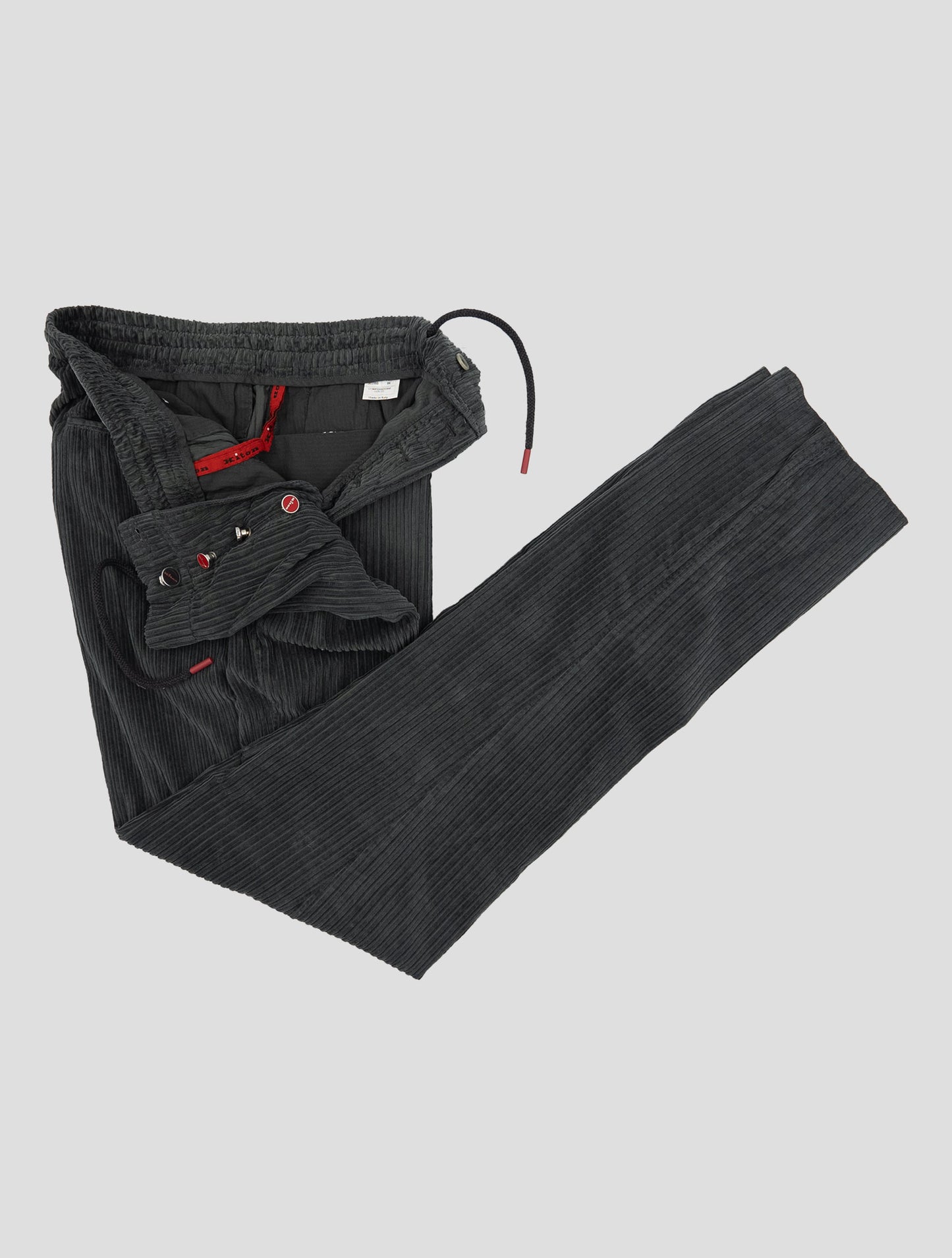 Kiton Dark Gray Cotton Velvet Pants