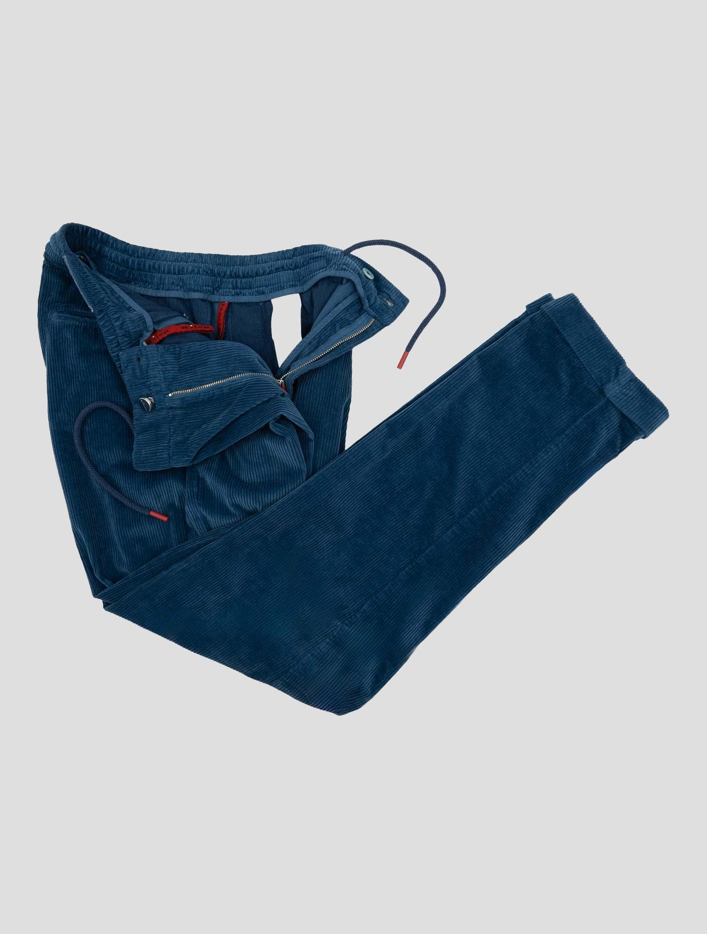 Kiton Blue Cotton Cashmere Ea Velvet Pants