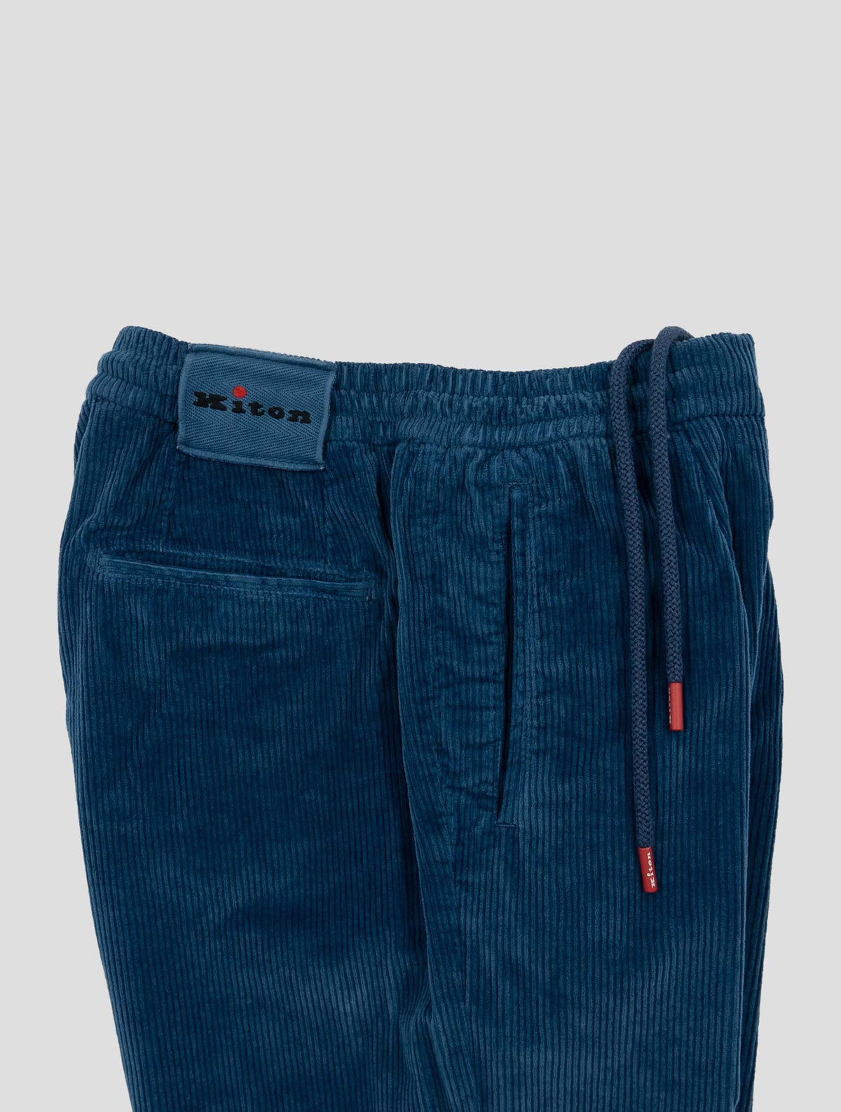 Kiton Blue Cotton Cashmere Ea Velvet Pants
