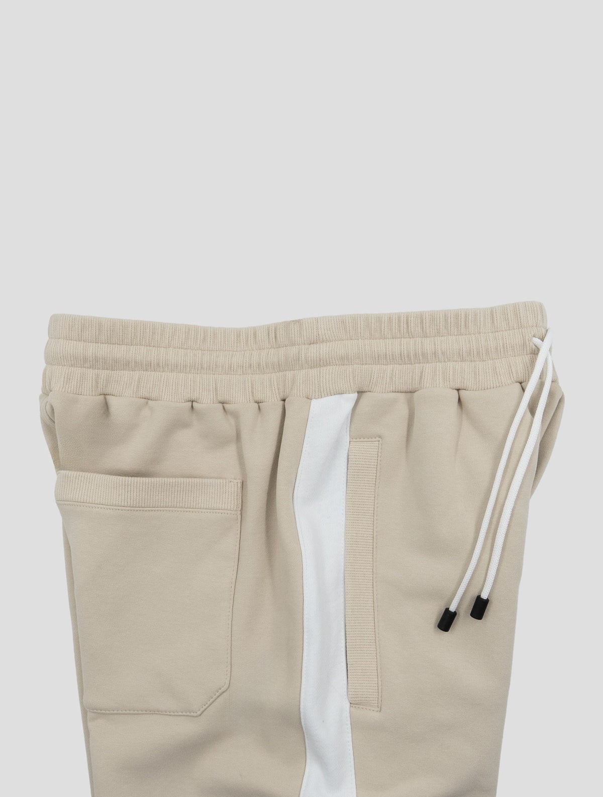 Kiton Beige White Cotton Pa Pu Jogging Pants