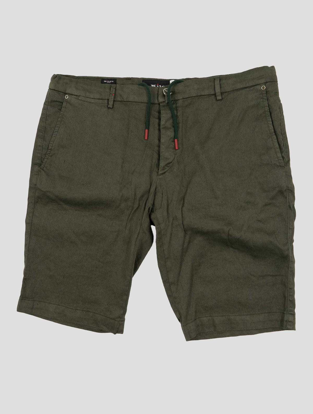 Kiton Green Linen Cotton Ea Short Pants