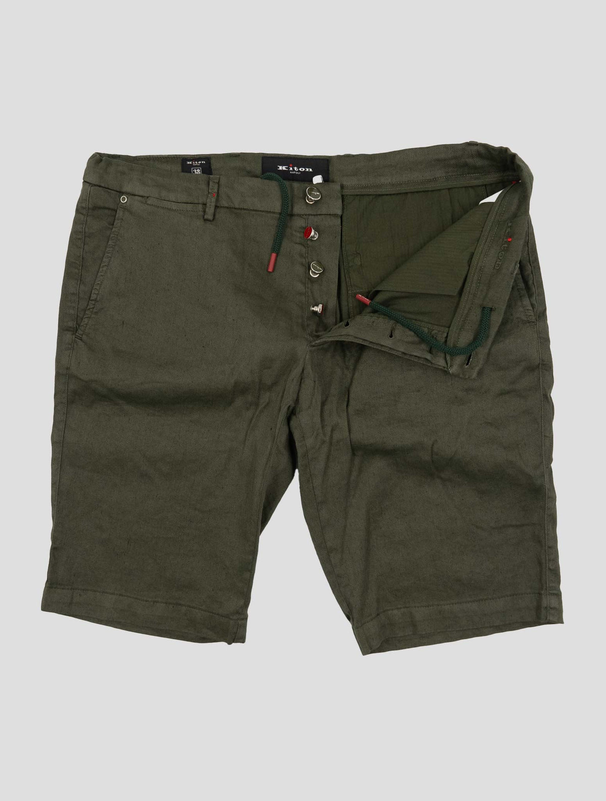Kiton Green Linen Cotton Ea Short Pants