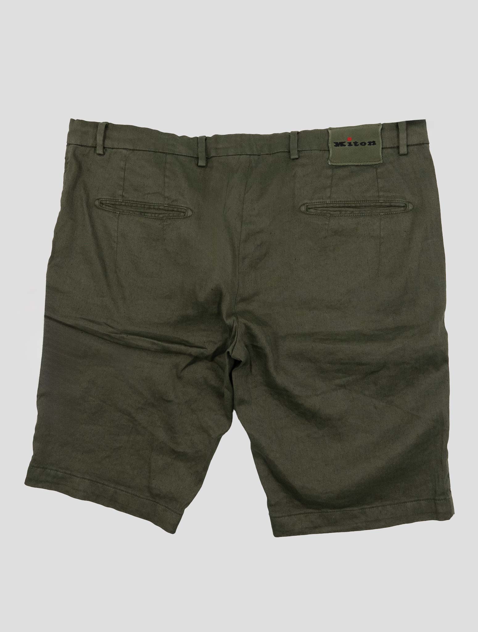 Kiton Green Linen Cotton Ea Short Pants