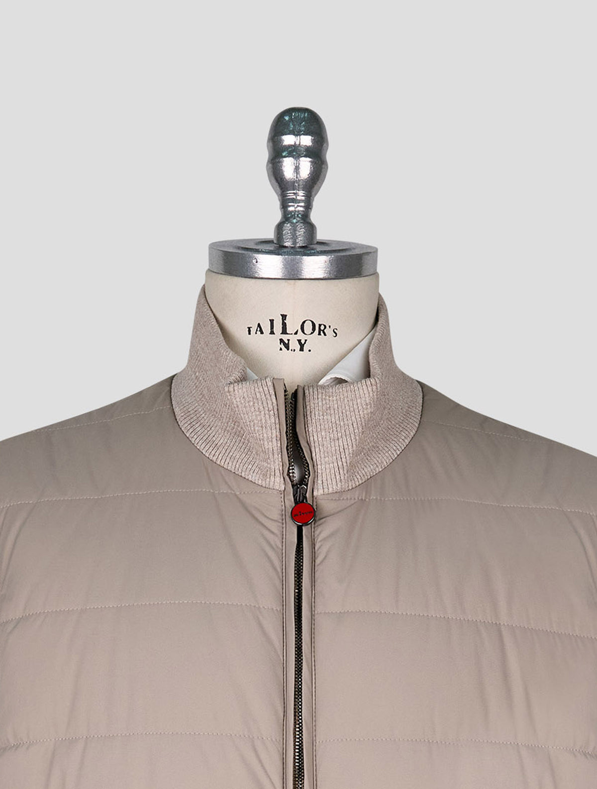 Kiton Taupe Pl Gilet Coat