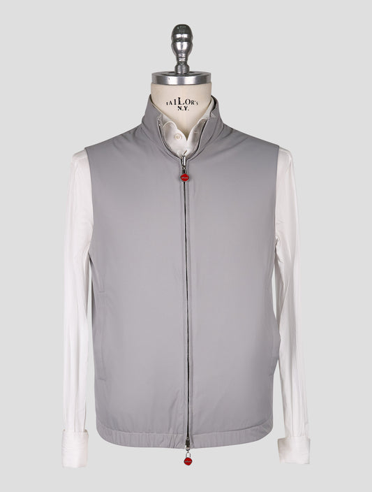 Kiton Gray Pl Viscose Ea Reverse Gilet Coat