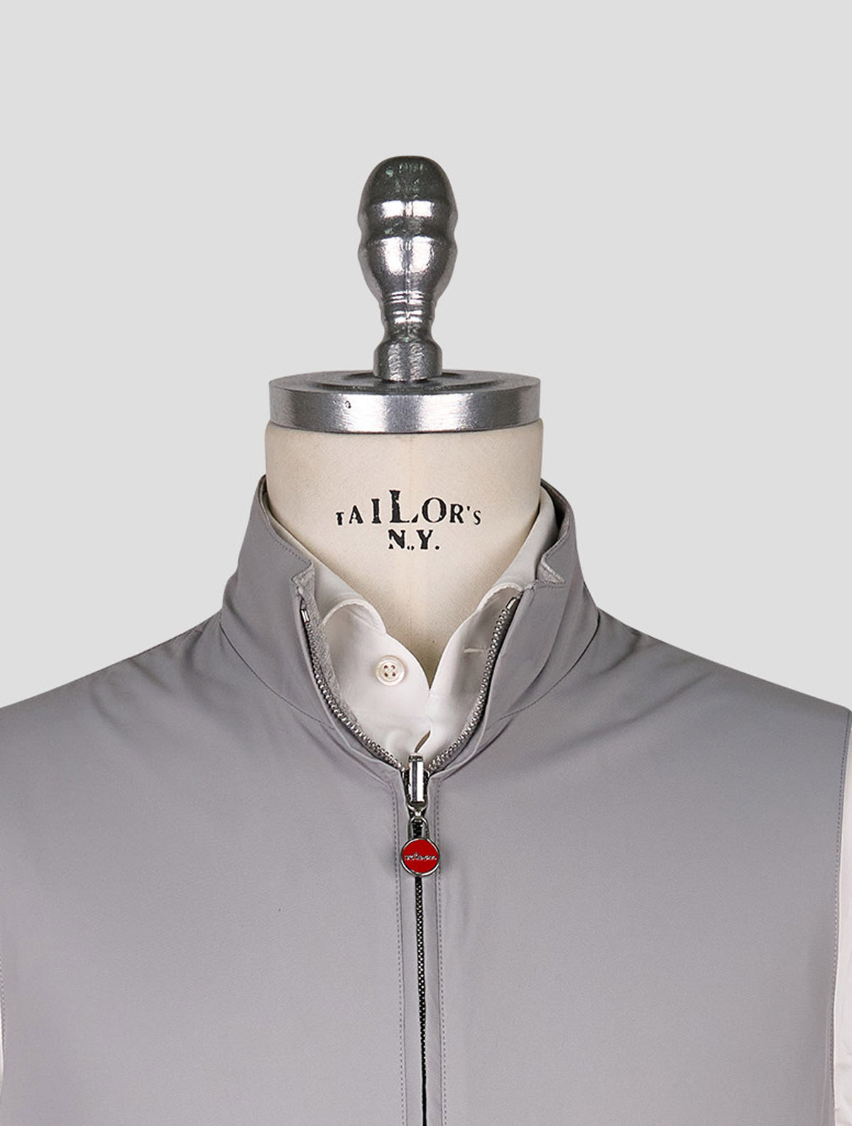 Kiton Gray Pl Viscose Ea Reverse Gilet Coat