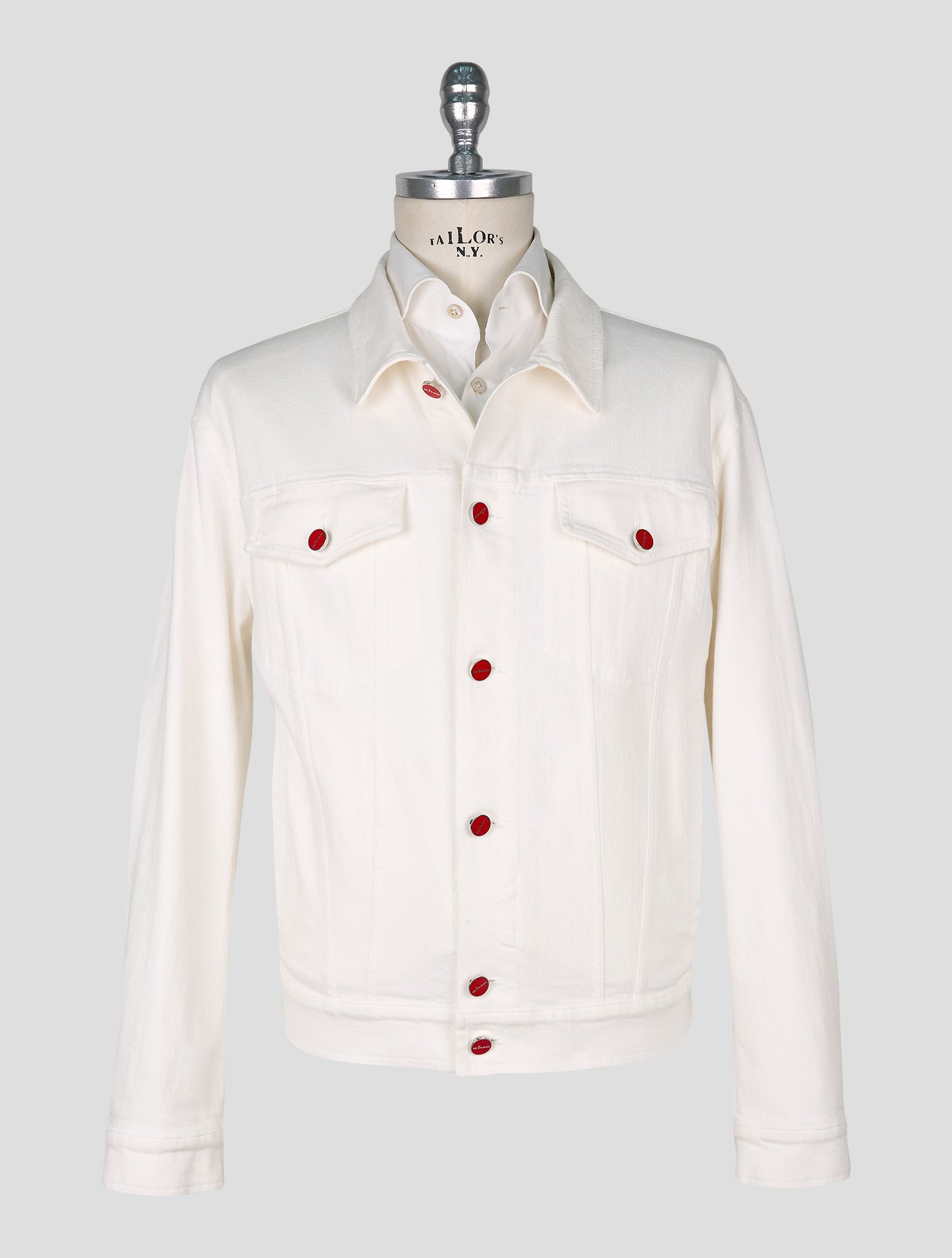 Kiton White Cotton Ea Coat