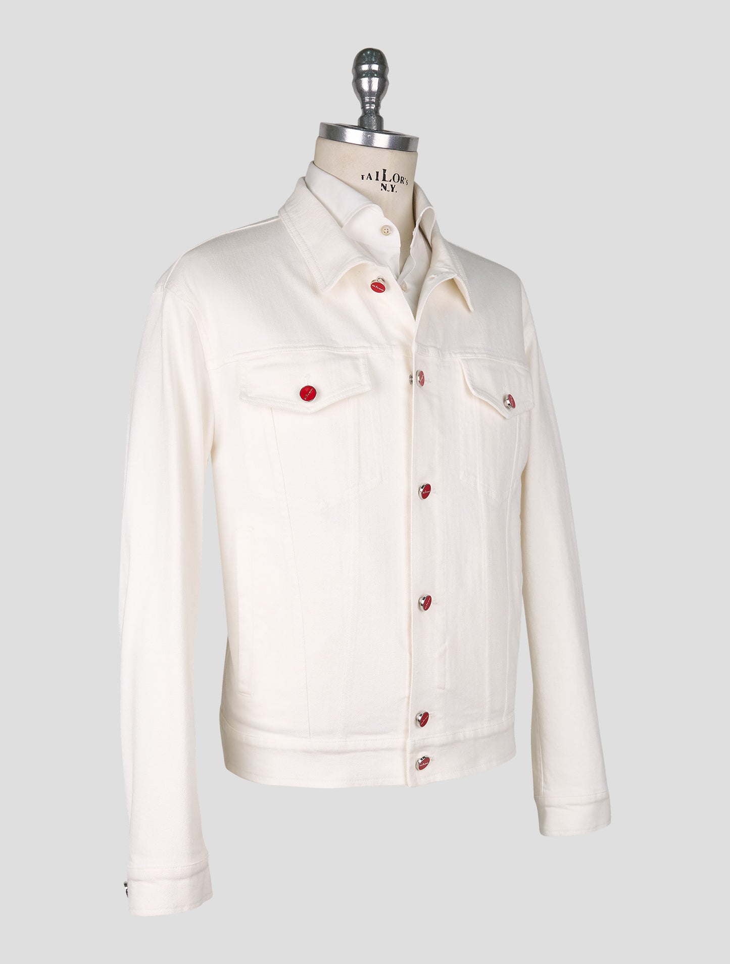 Kiton White Cotton Ea Coat