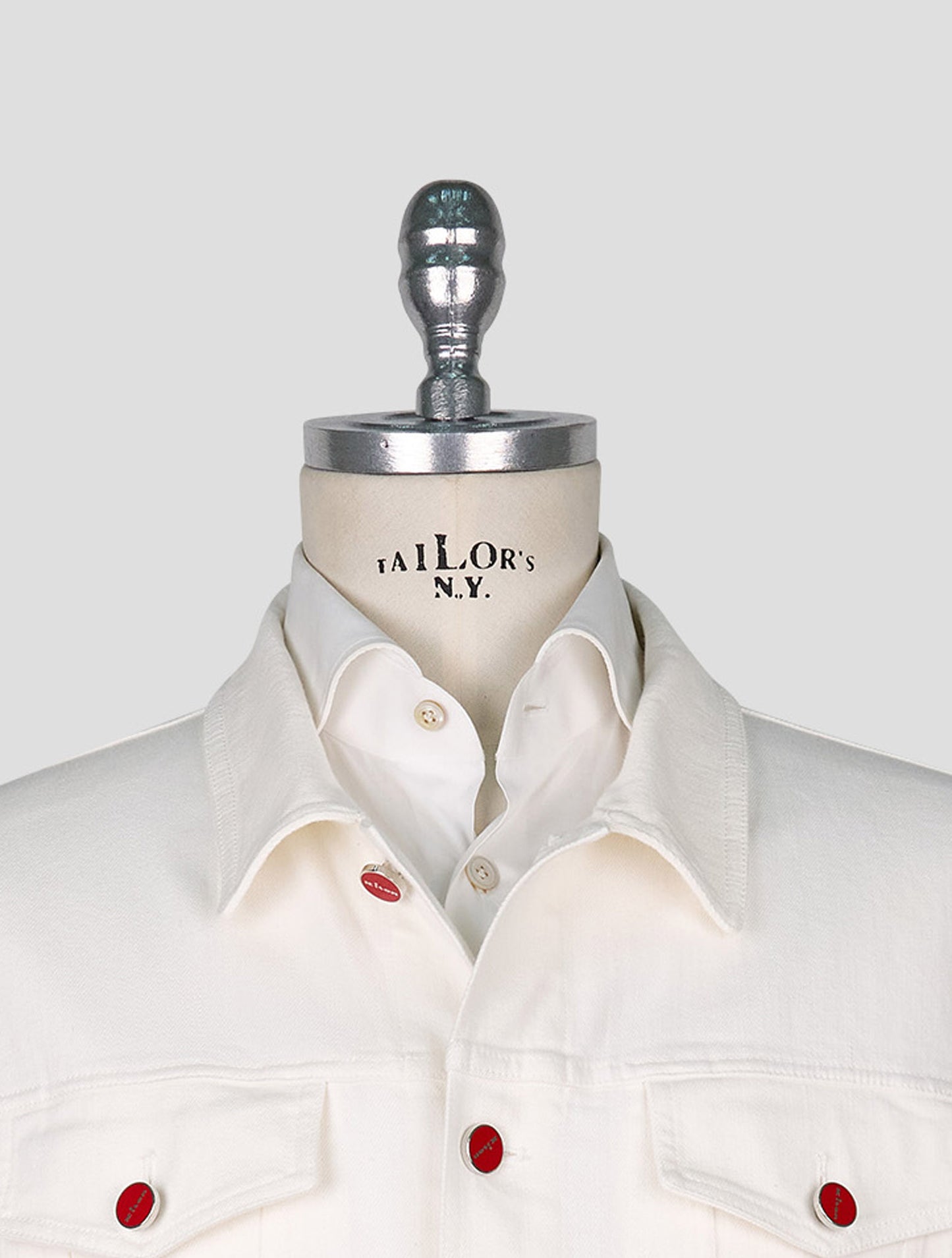 Kiton White Cotton Ea Coat