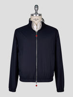 Kiton Blue Gray Pl Viscose Ea Reverse Coat