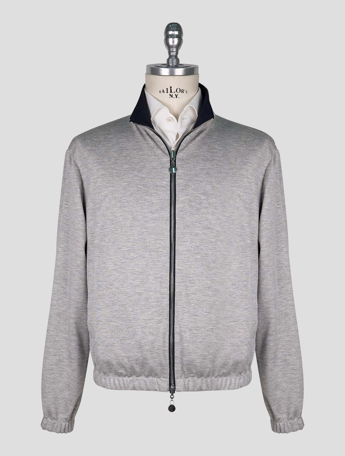 Kiton Blue Gray Pl Viscose Ea Reverse Coat