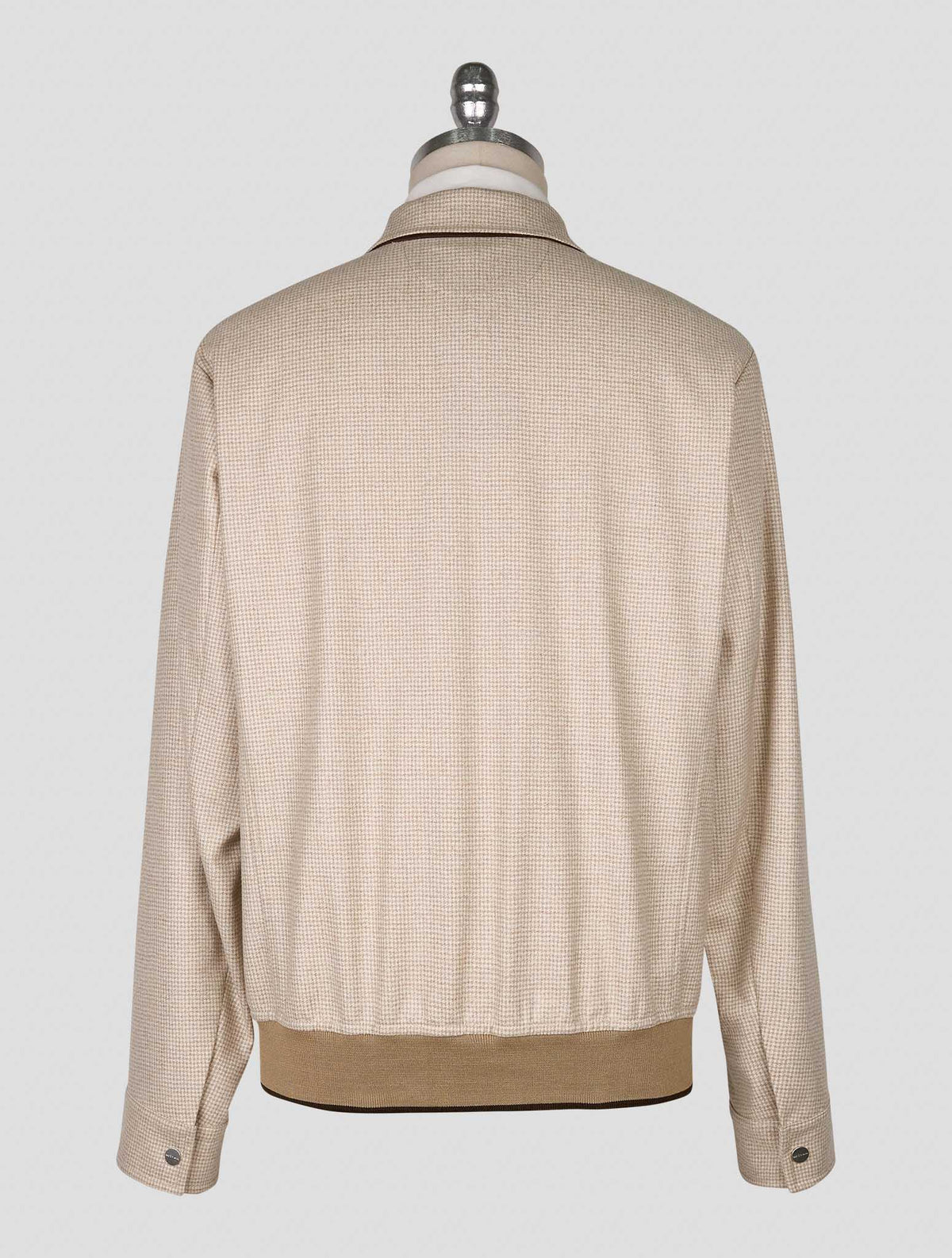 Kiton Beige White Virgin Wool Coat