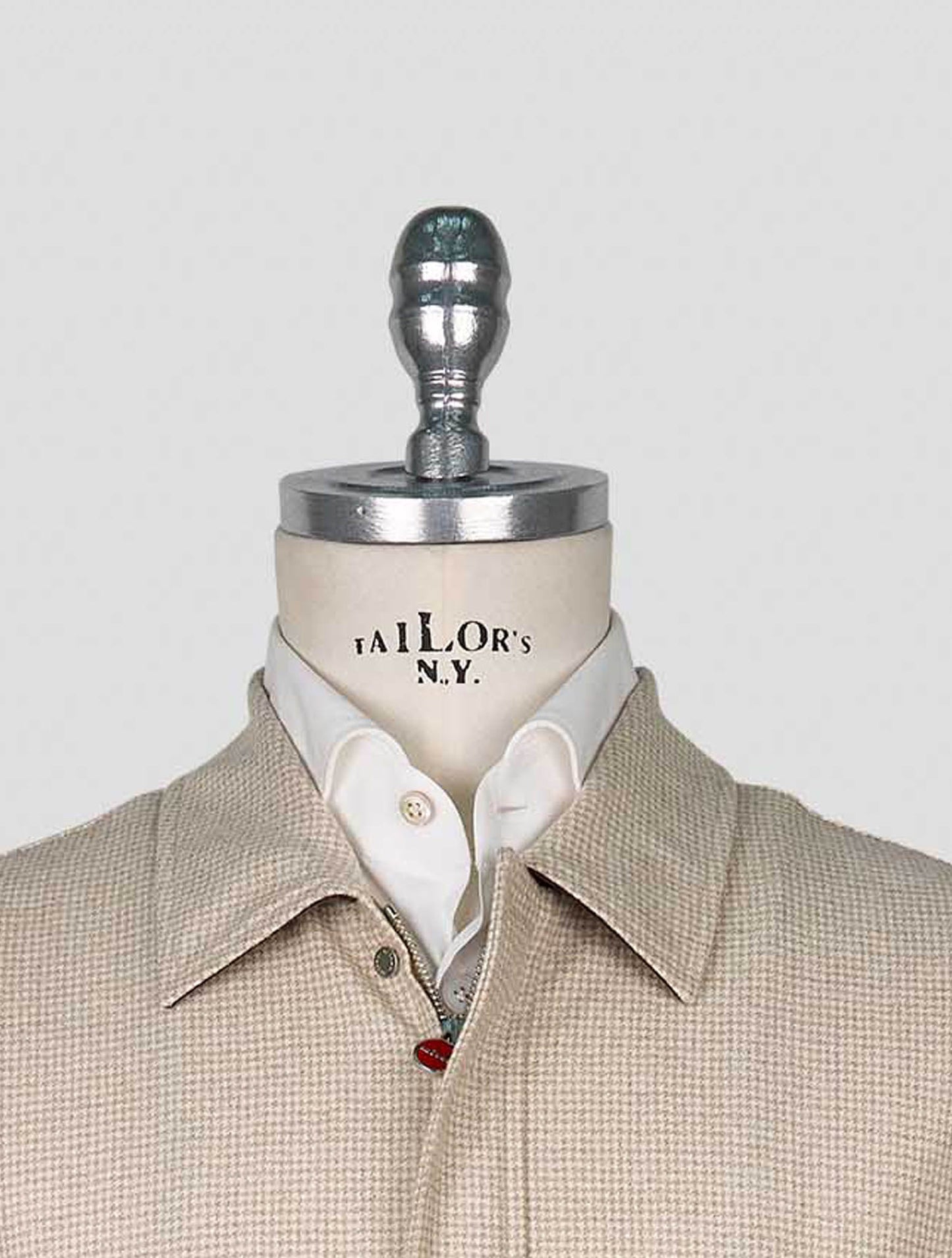 Kiton Beige White Virgin Wool Coat