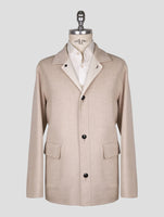 Kiton Beige Wool Cashmere Coat