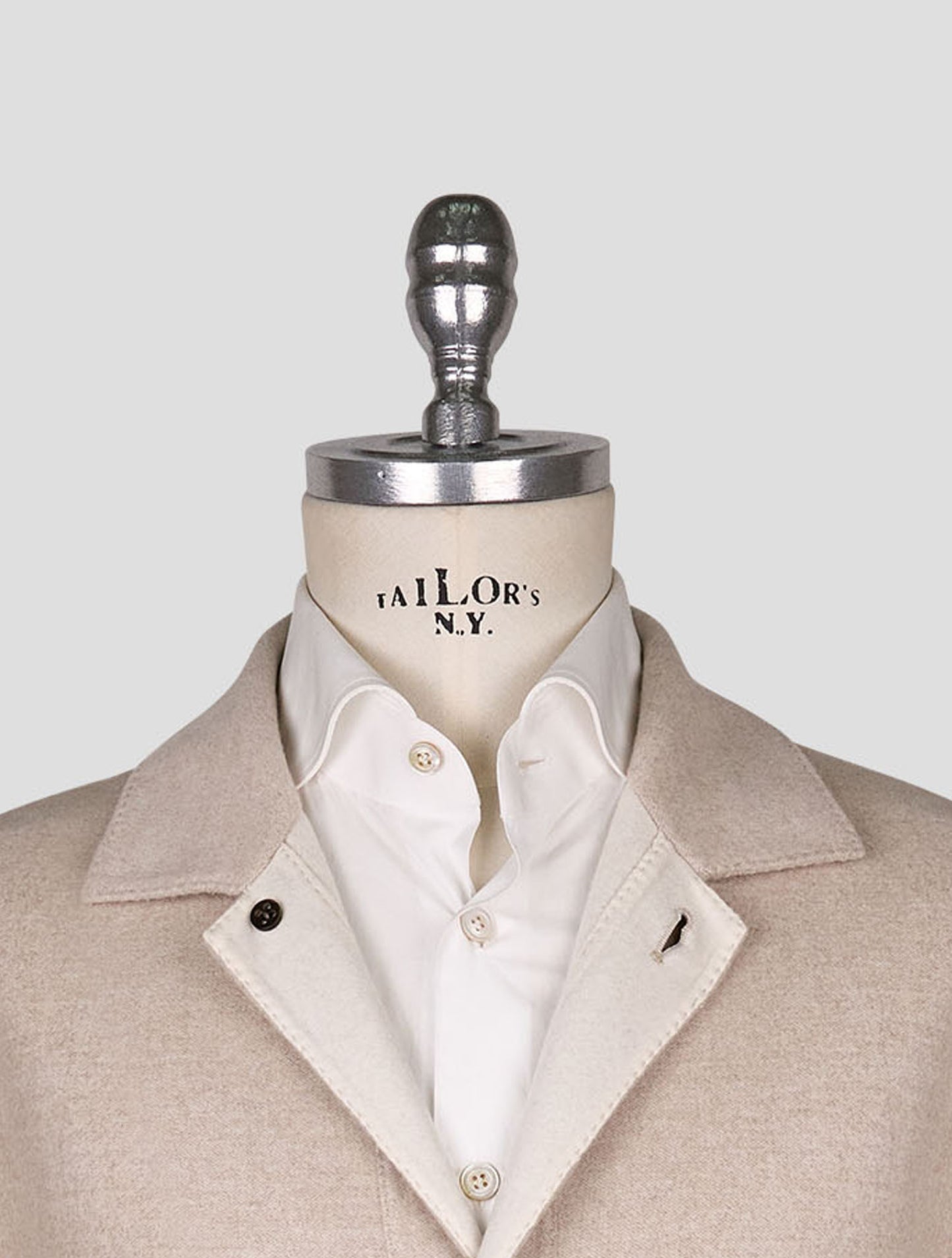 Kiton Beige Wool Cashmere Coat