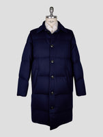 Kiton Blue Cashmere Ea Overcoat