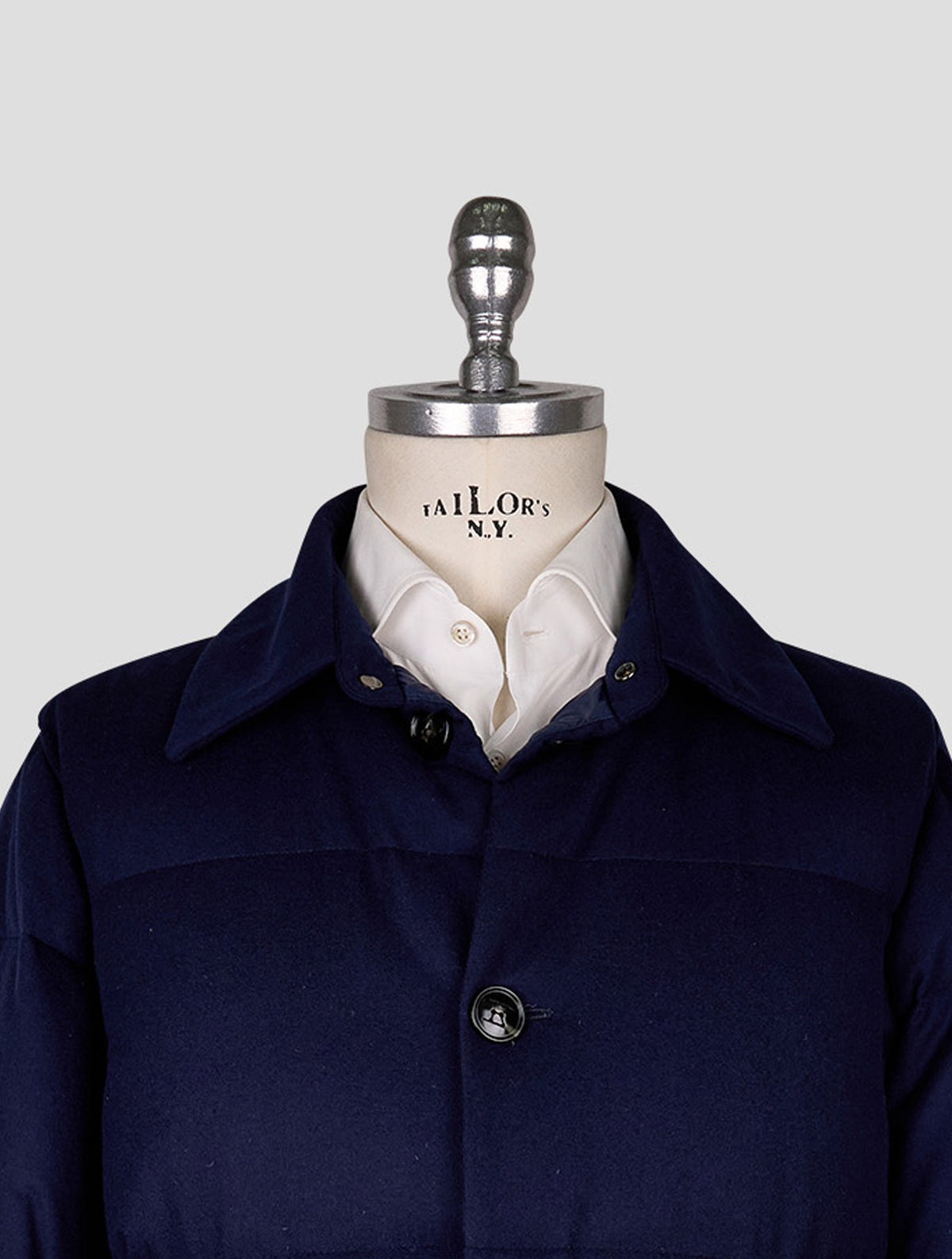 Kiton Blue Cashmere Ea Overcoat